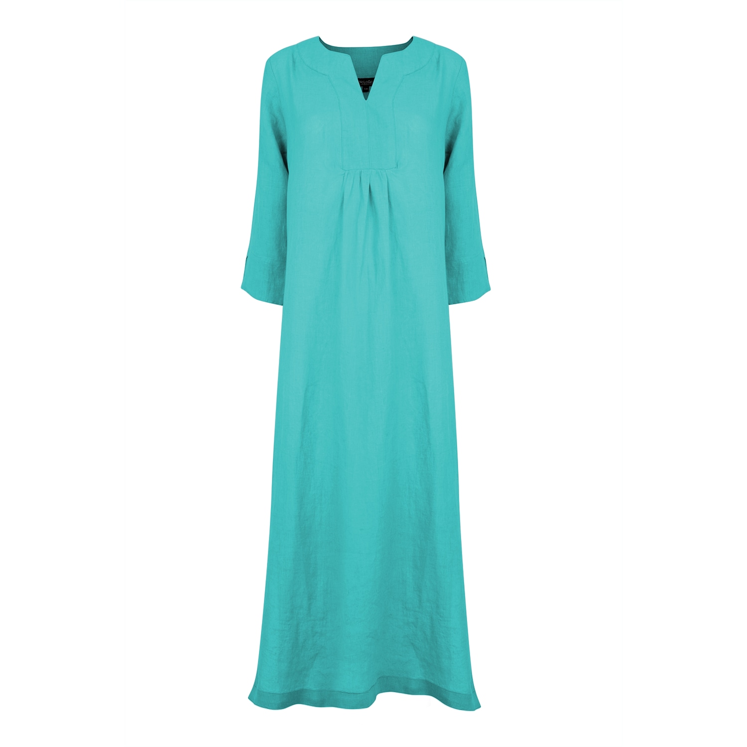 Women's Life Style Linen Maxi Dress - Aqua Blue | Large | Nologo-Chic