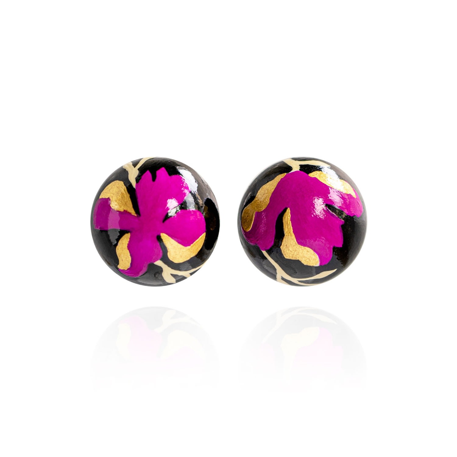 Women’s Gaia Floral Jumbo Earrings In Fuchsia Nightfall Saule Label