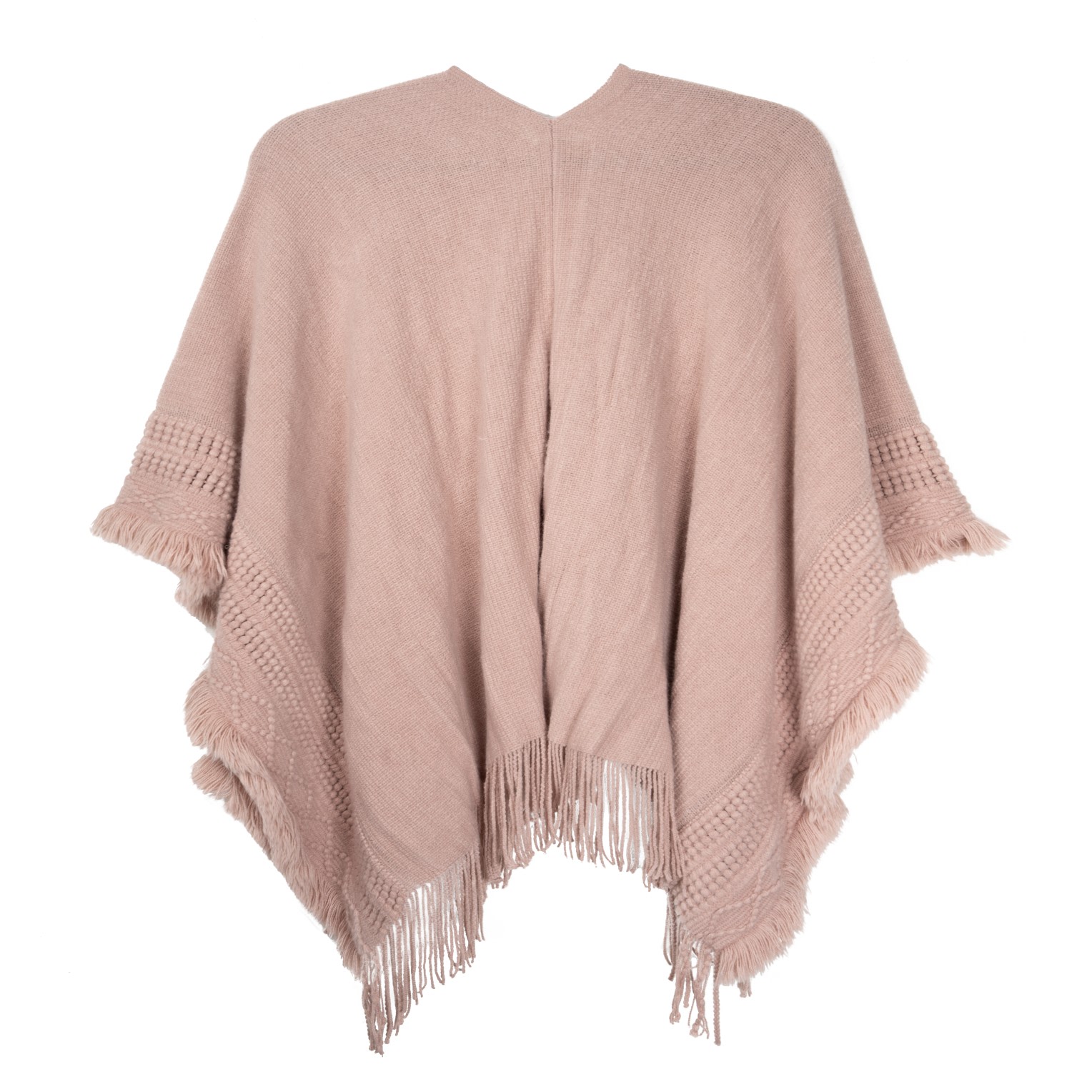 Women&rsquo;s Brown Fringed Trim Rose Kimono | One Size | Saachi
