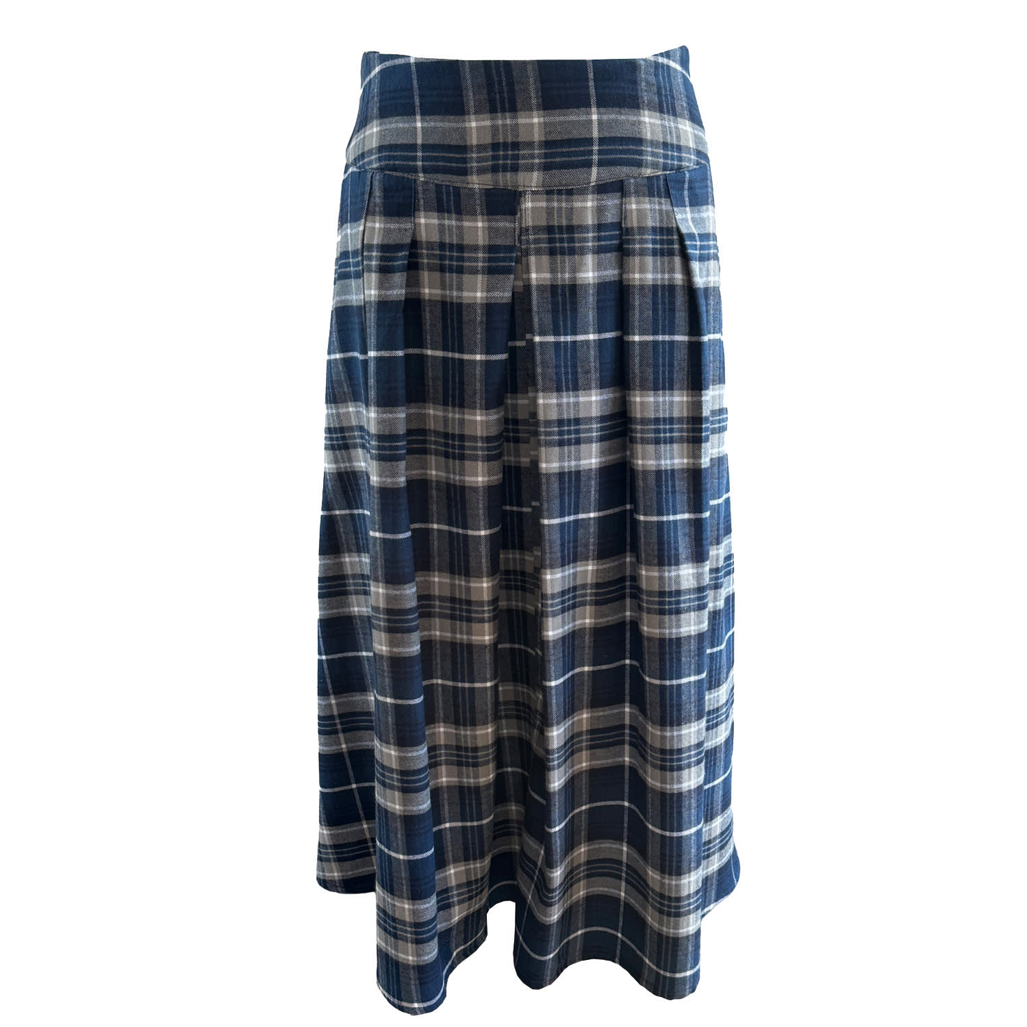 The Well Worn Women's Blue / White / Grey The Dune Skirt – Tartan Navy & Grey In Multi