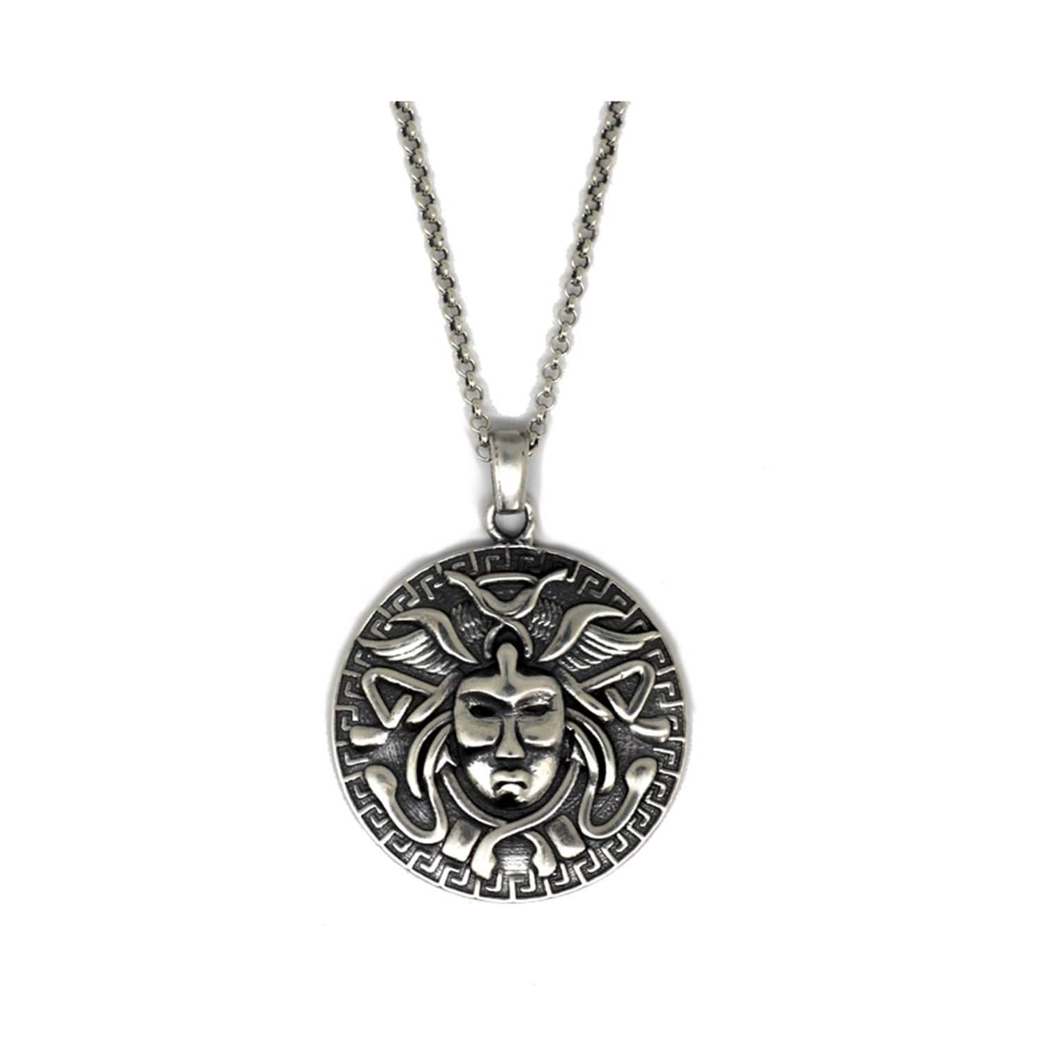 sterling silver medusa pendant