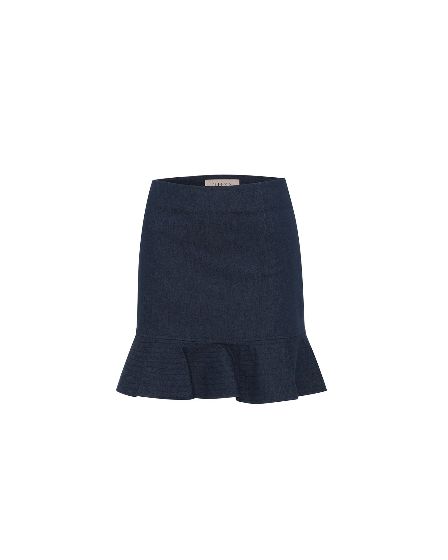 Theo The Label Women's Blue Demeter Denim Trapunto Hem Skirt In Blue