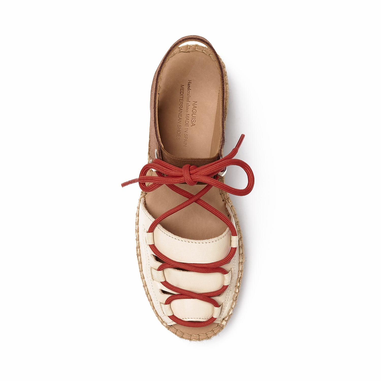 Naguisa Women's White  Espadrilles - Cima Ecru-brown In White