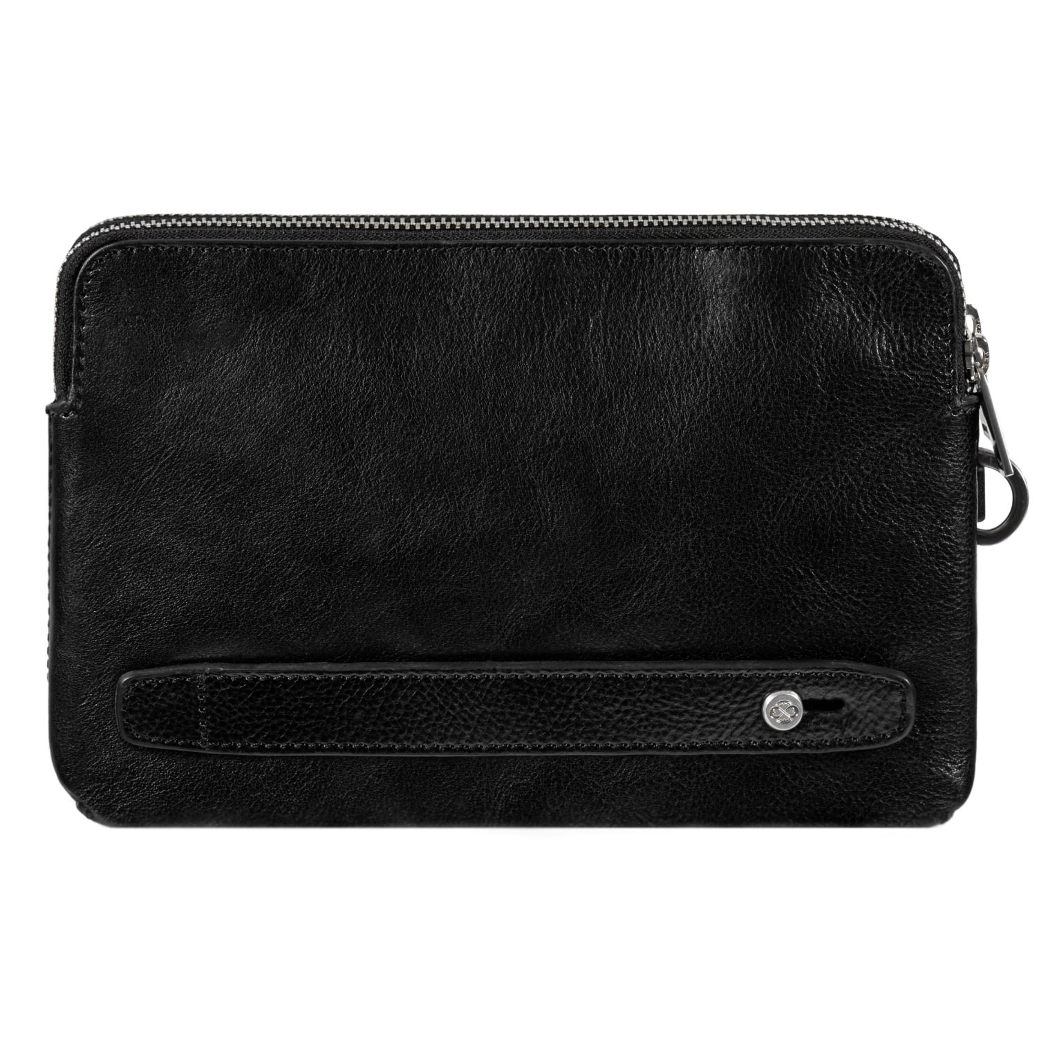 Time Resistance Men's Leather Clutch In Black - Ulysses In Black