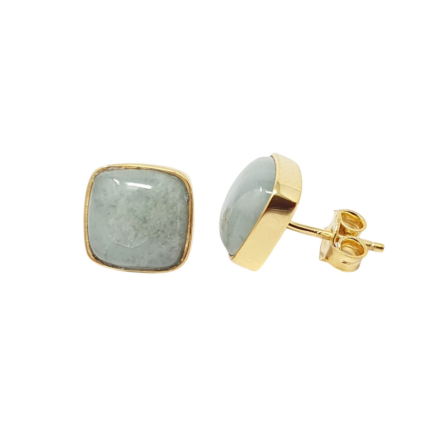 Women’s Blue / Gold Gold Plated Aquamarine March Birthstone Stud Earrings Harfi