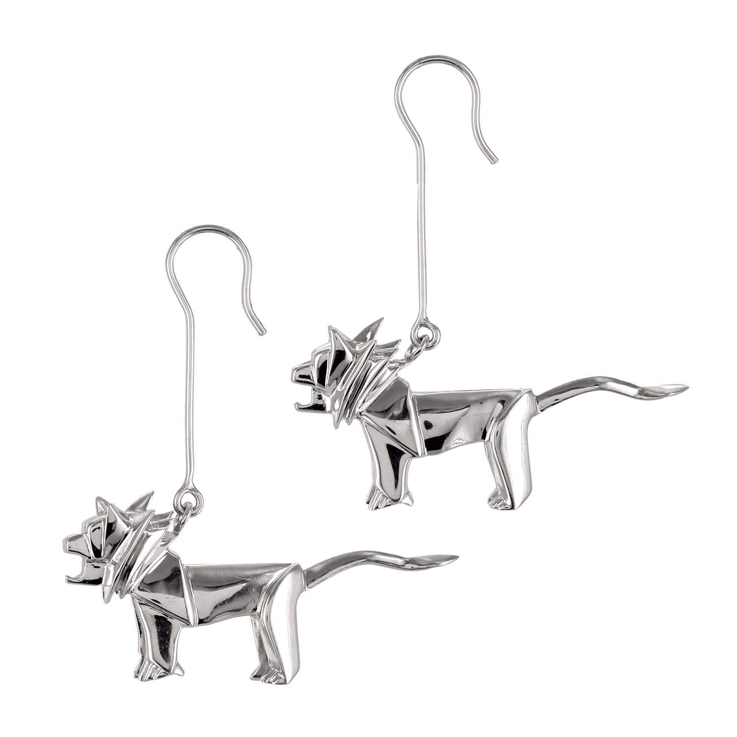 Earrings Lion Sterling Silver By Origami Jewellery