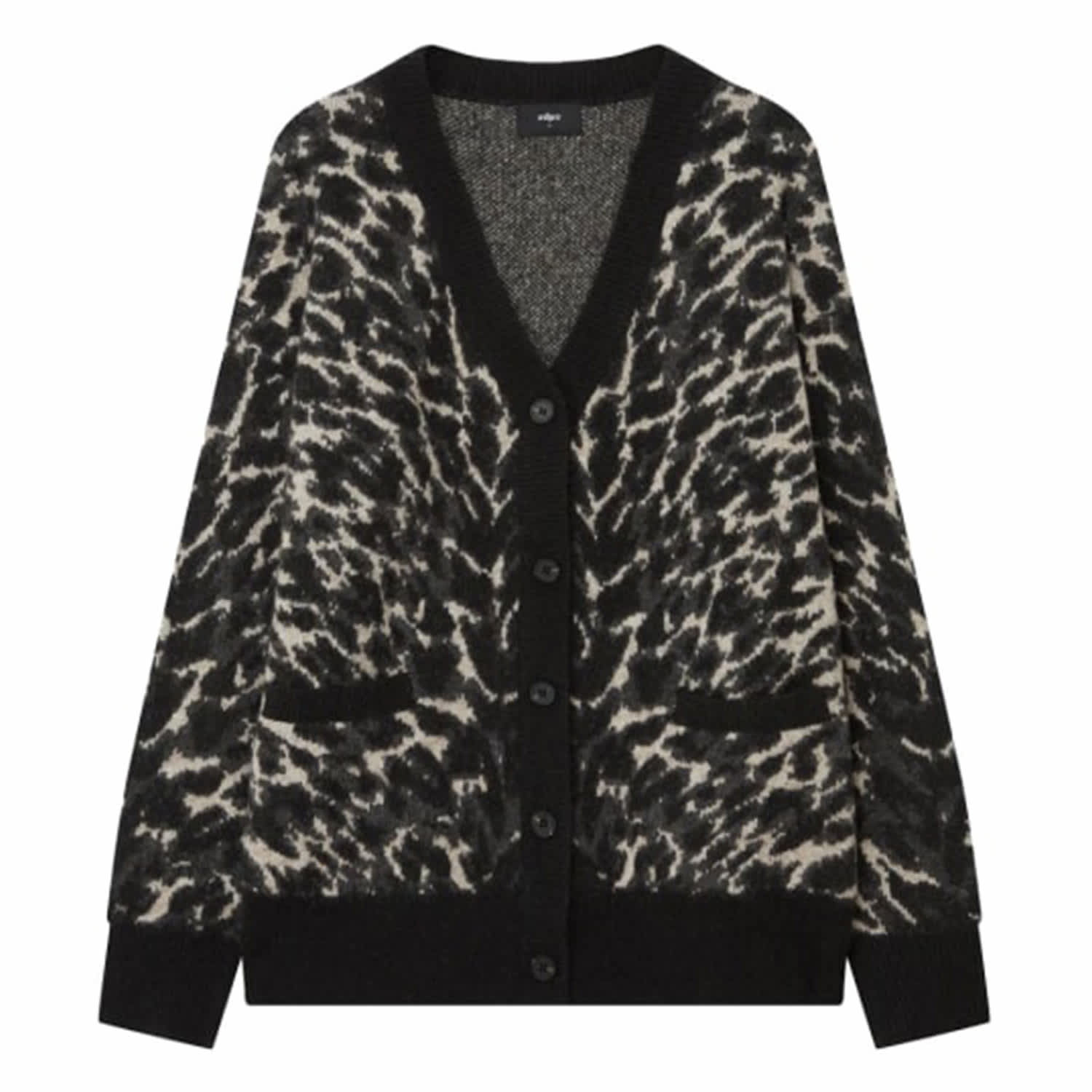 Grey animal print cardigan cheap