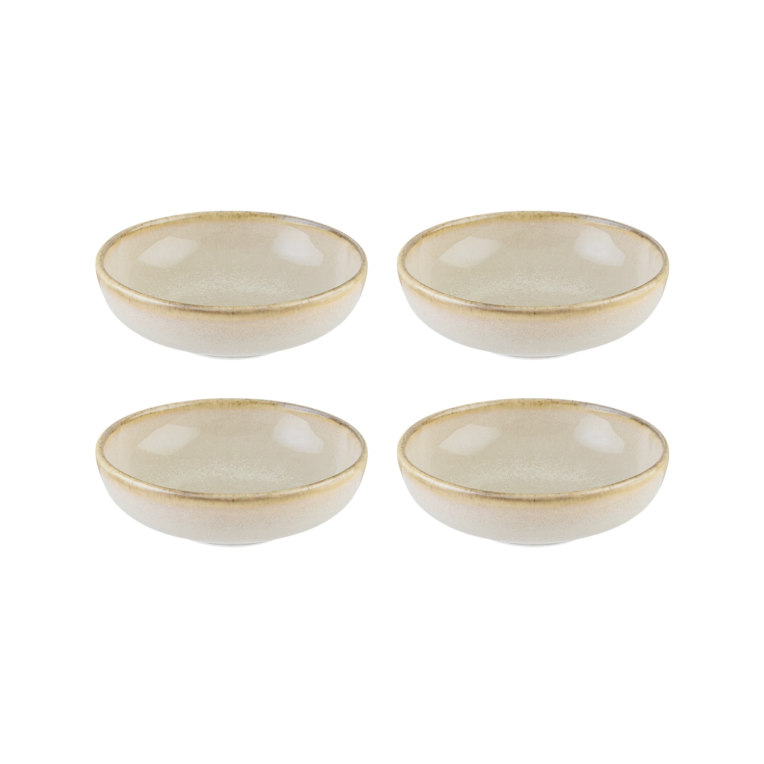 Neutrals 4Xsand Porcelain Bowl Beige Round 4.00" X 4.00" X 0.75" Set Of Four One Size Turgla Home