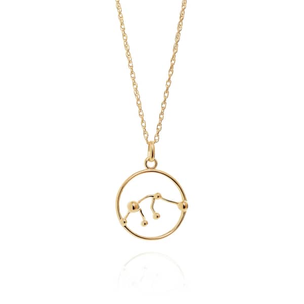 Yasmin Everley Jewellery Aquarius Astrology Necklace In 9ct Gold