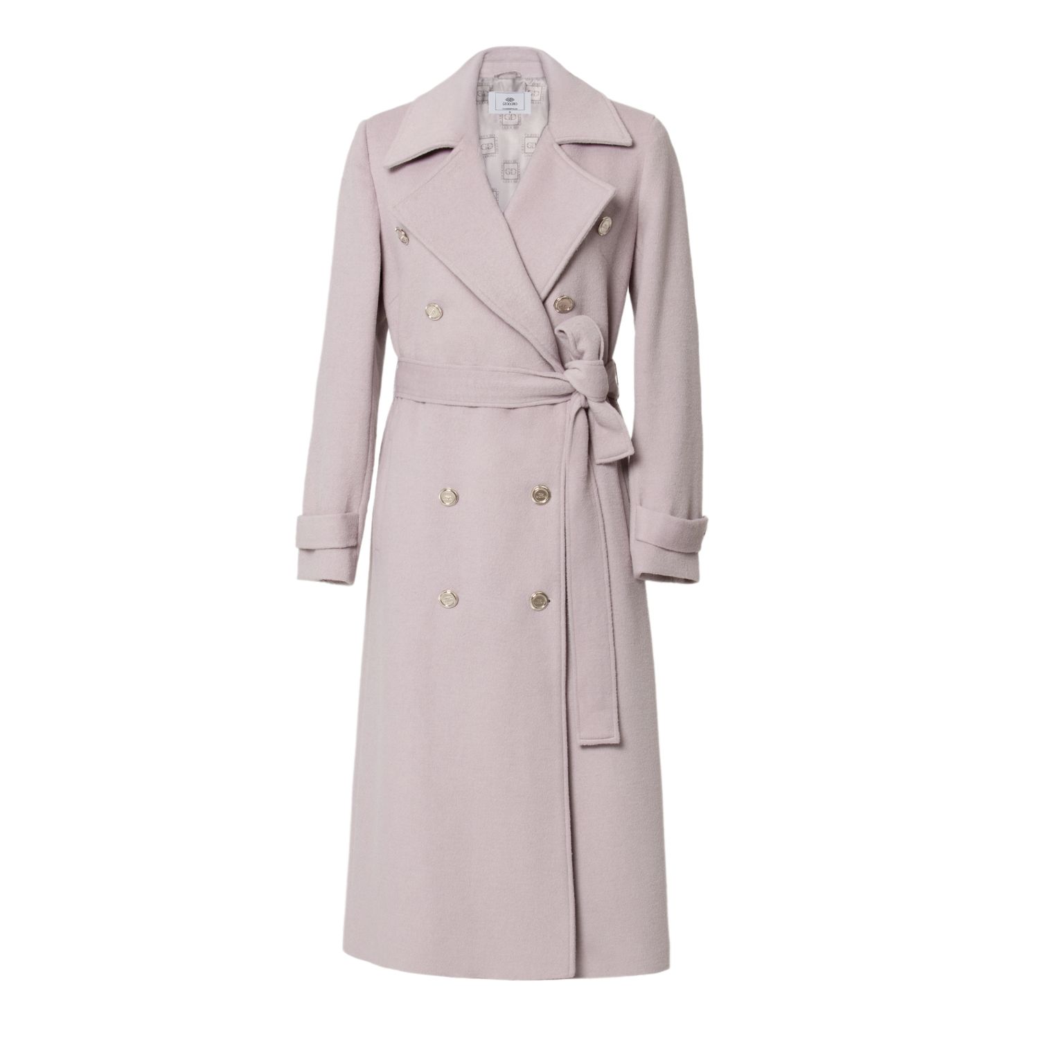 Giodoro Women's Friona Belted Grey Lilac Wool Coat In Grey