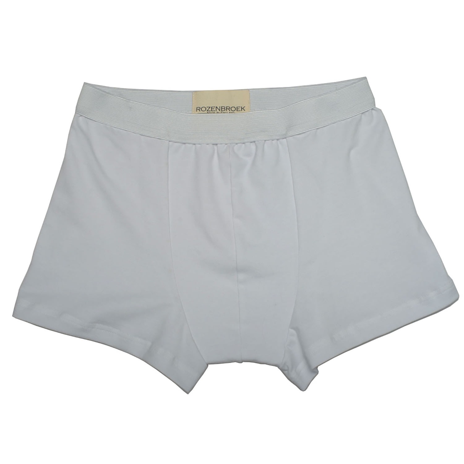 Men’s Organic Bamboo Jersey Trunk In White Extra Small Rozenbroek