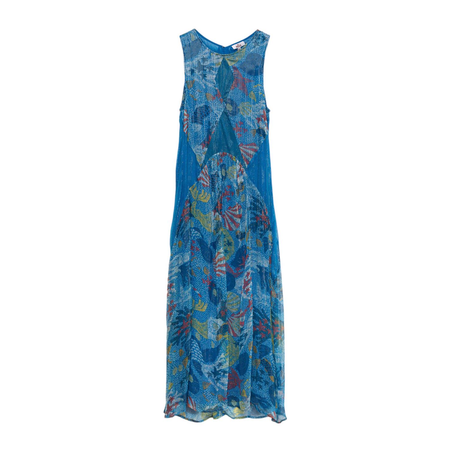 Women’s Midi Dress With Lurex Fabric Blue Extra Large Niza