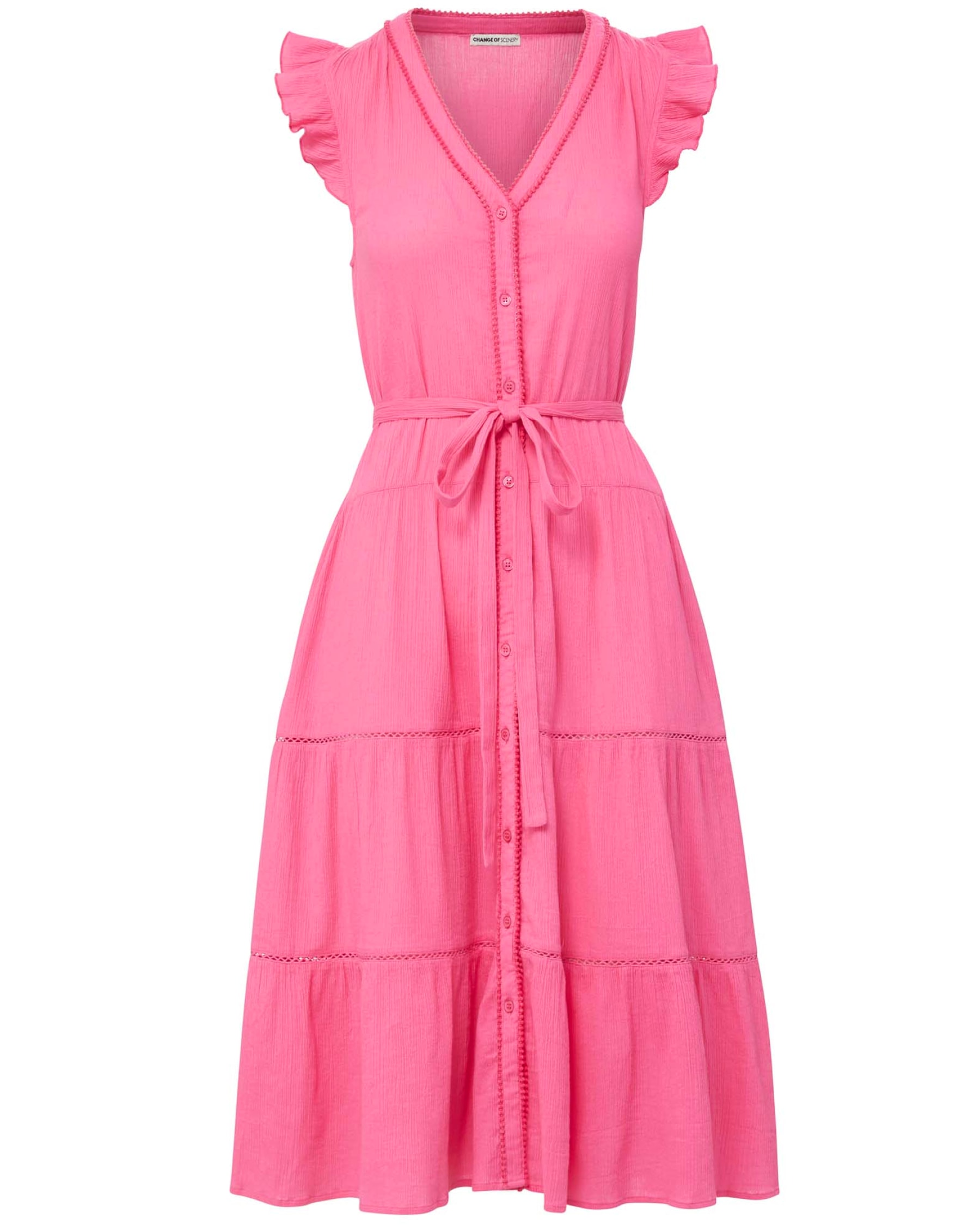 Change Of Scenery Women's Pink / Purple Emily Dress In Hibiscus In Pink/purple