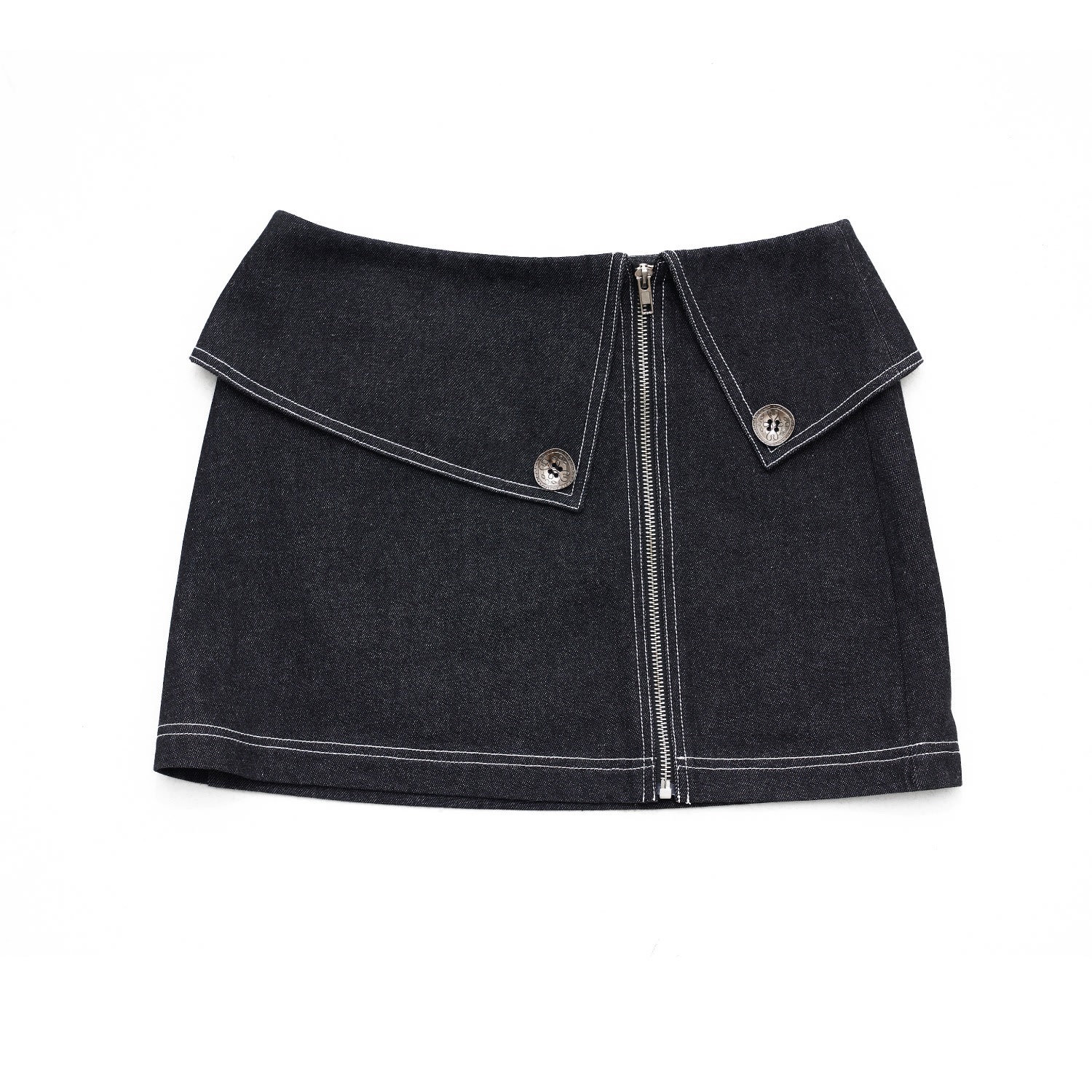 Women’s Black Jackie Mini Denim Skirt Xxs Belkys Studio
