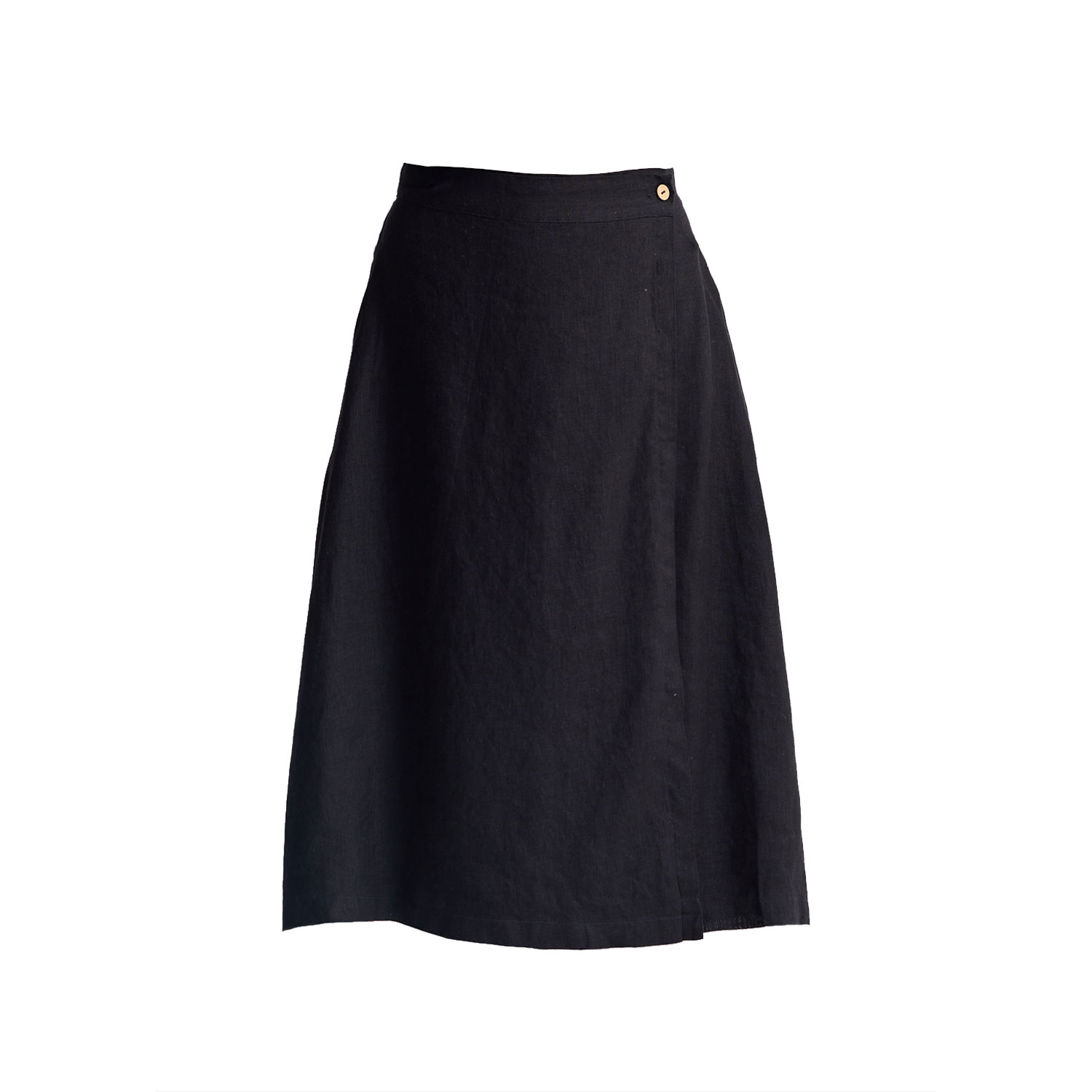 Reistor Women's Overlap Midi Skirt In Black