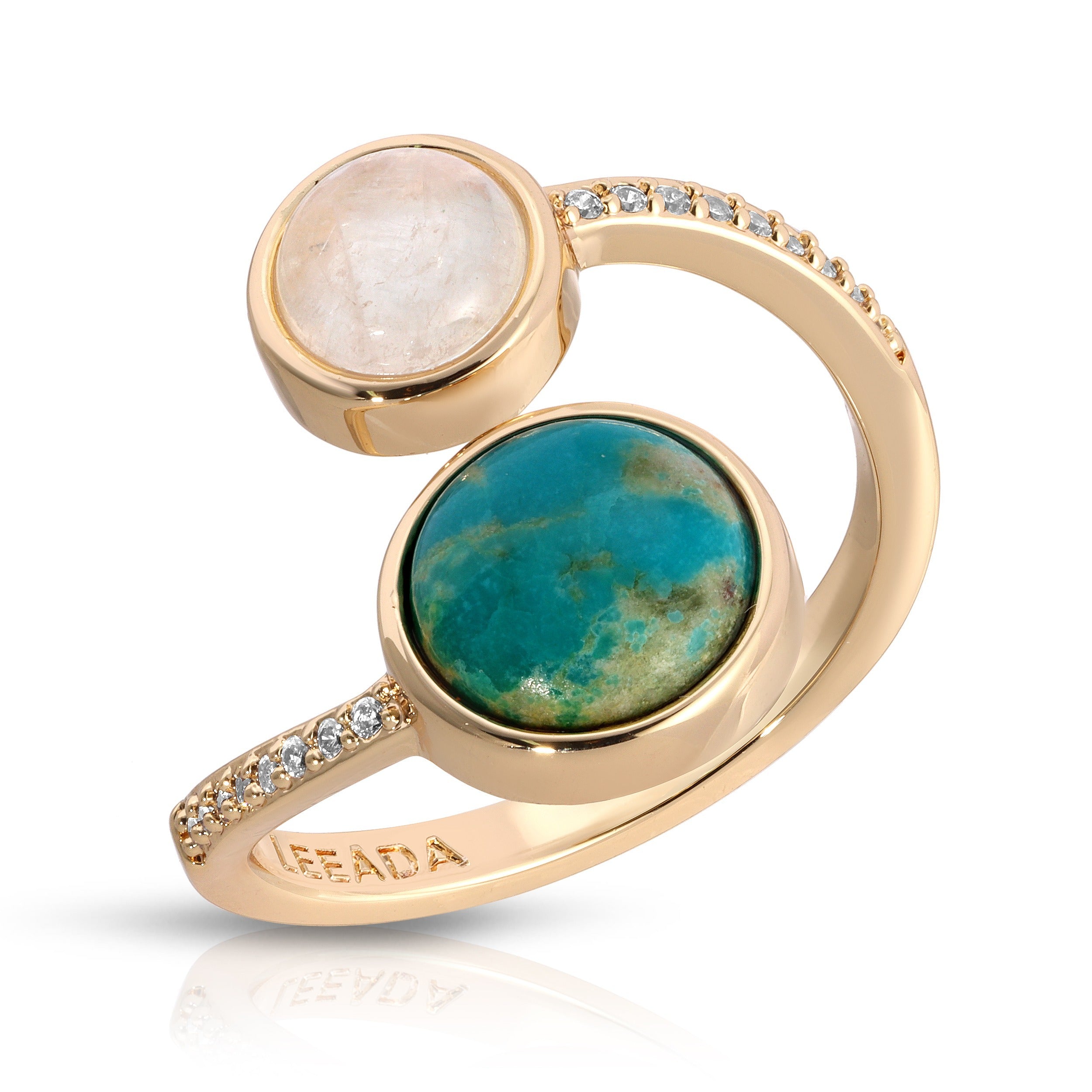 Women’s Blue / Gold Penelope Wrap Ring - Turquoise Leeada Jewelry