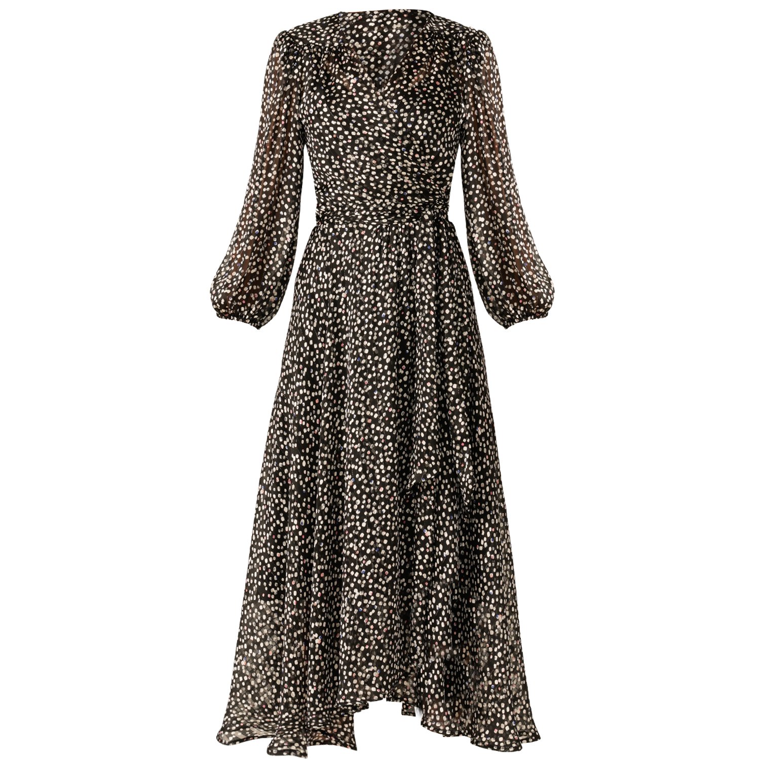 Sacha Drake Women's Moonlit Maze Wrap Dress In Black/yellow