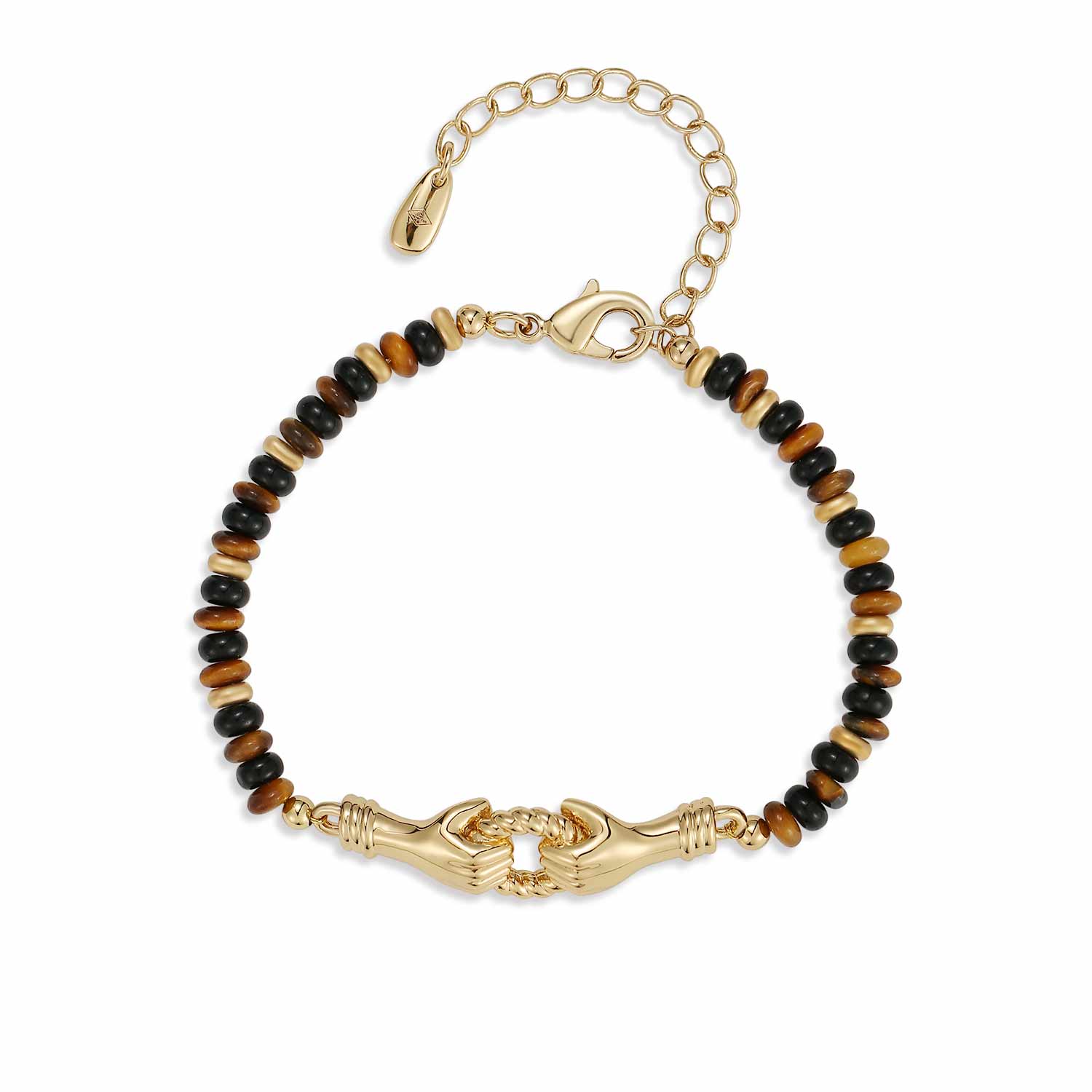 Women’s Black / Brown / Gold Palms Bracelet Retro Chic