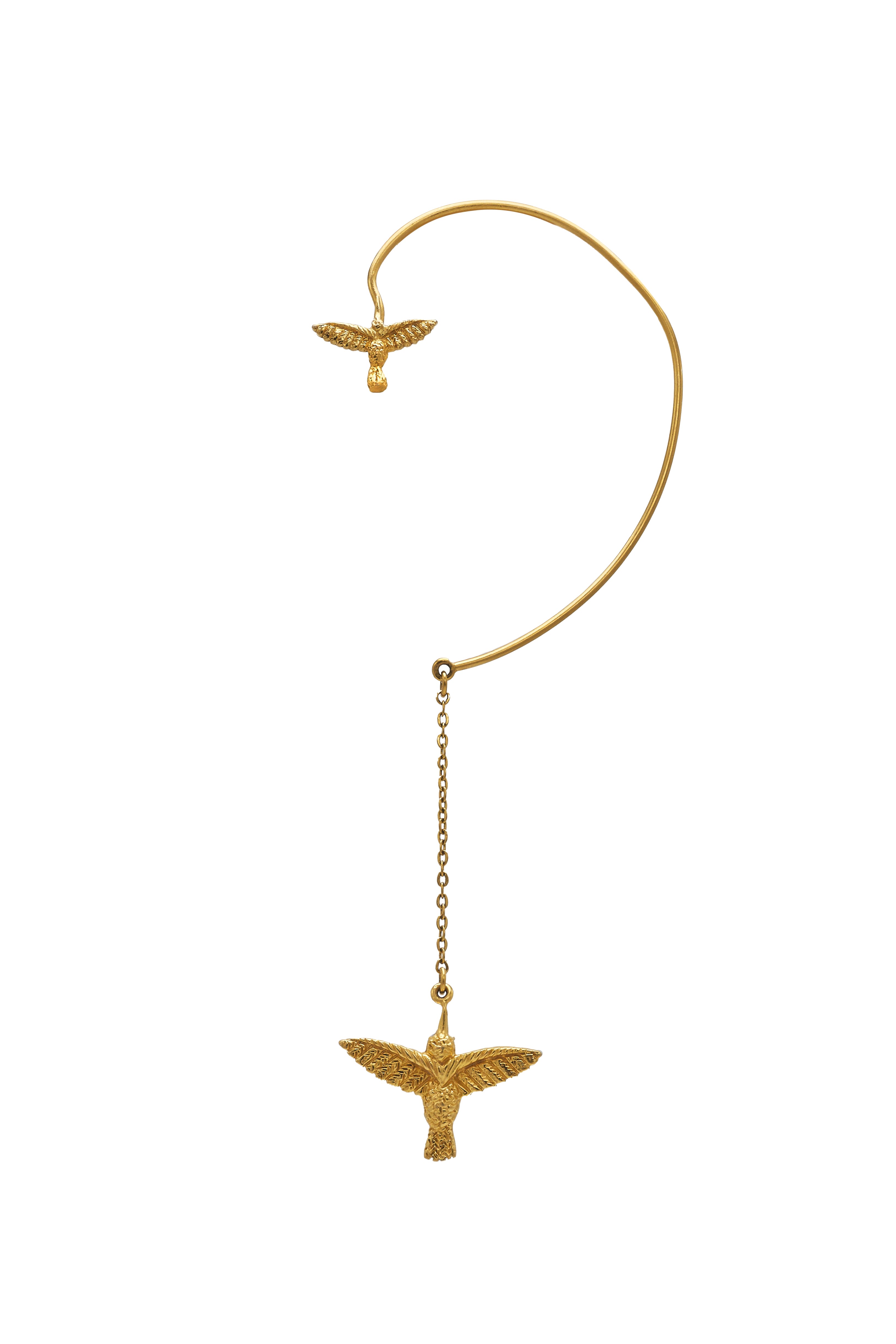 Sophie Simone Designs Women's Gold Earcuff Two Hummingbirds In Gold