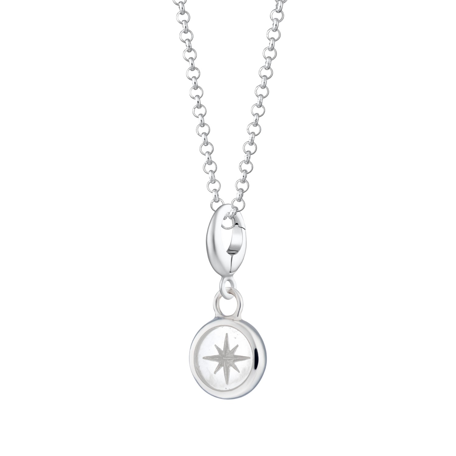 Lily Charmed Women's Silver / White Sterling Silver White Star Resin Capture Charm Necklace