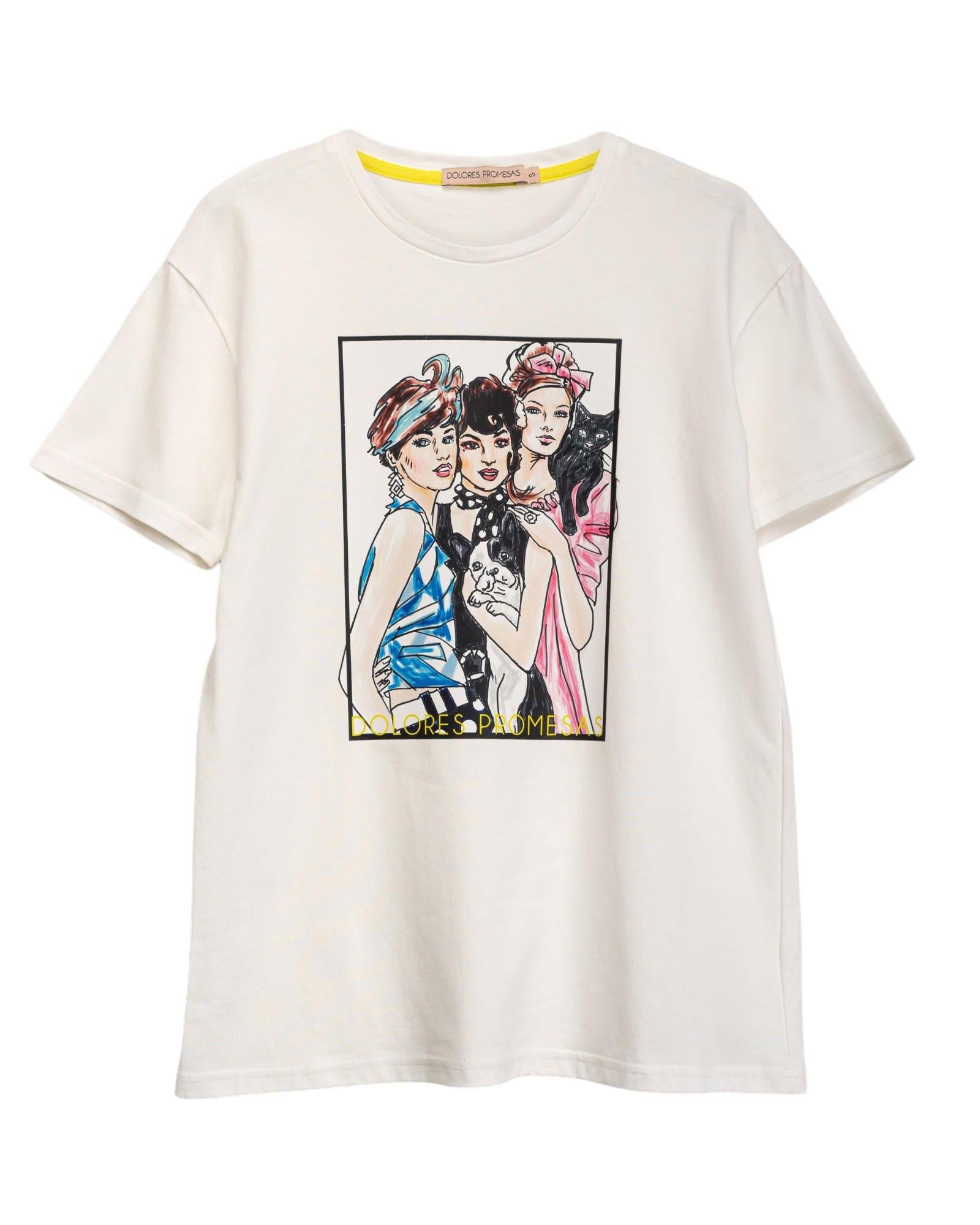 Women’s White Dolores And Friends T-Shirt Medium Dolores Promesas