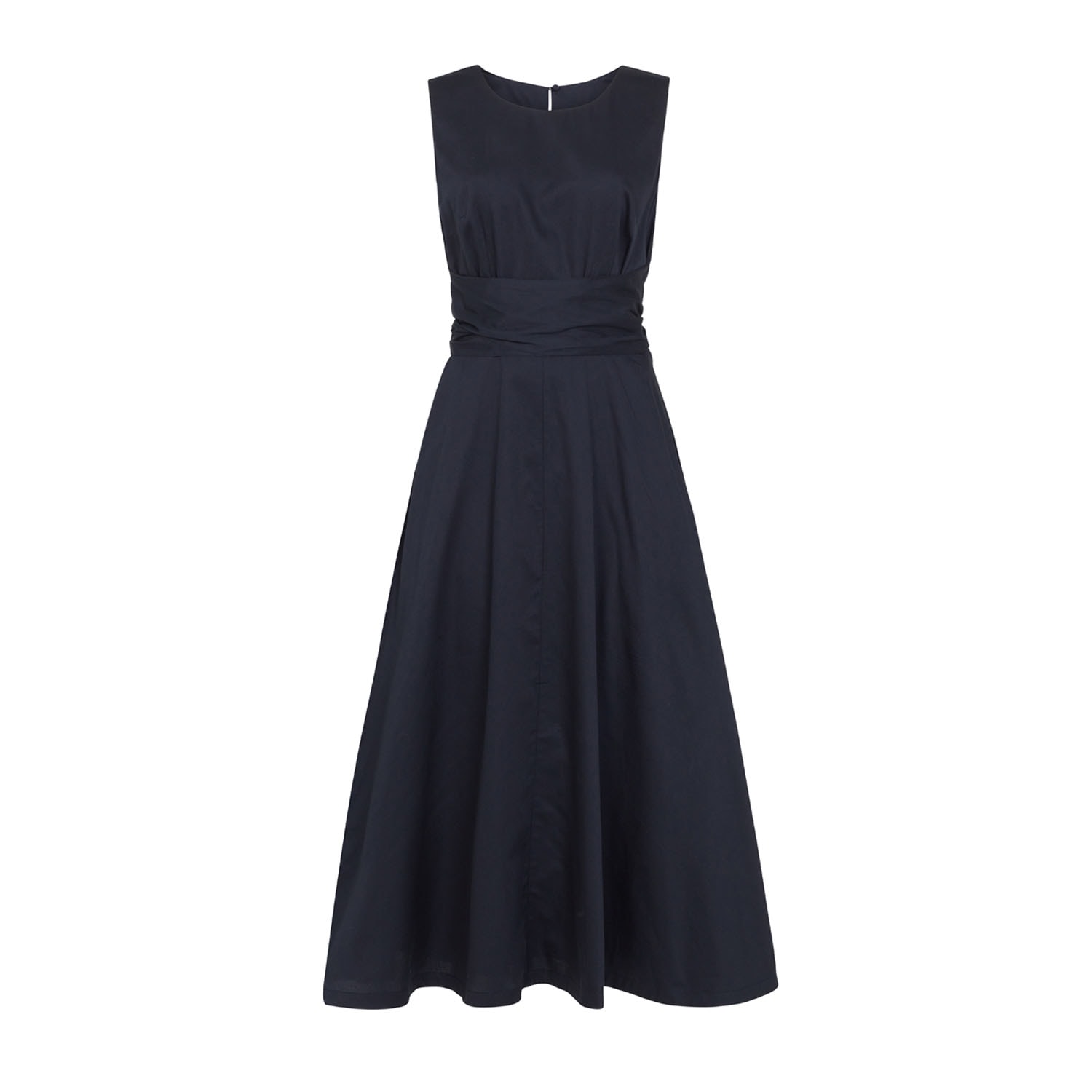 Women's Blue Roberta Cotton Satin Midnight Navy Dress Small Emily and ...