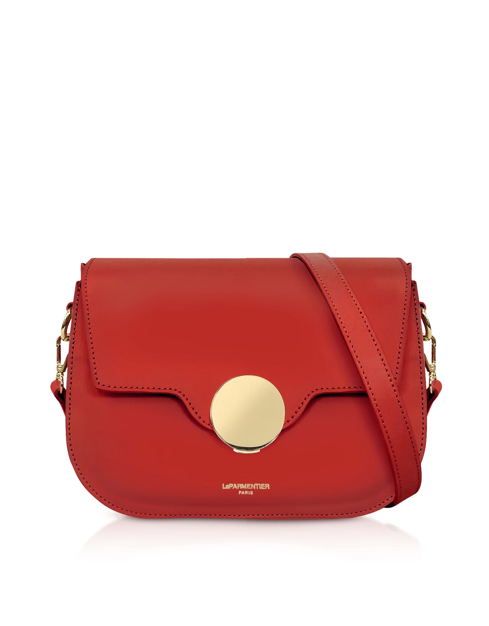 Le Parmentier Women's San Pedro Red Leather Shoulder Bag In Red