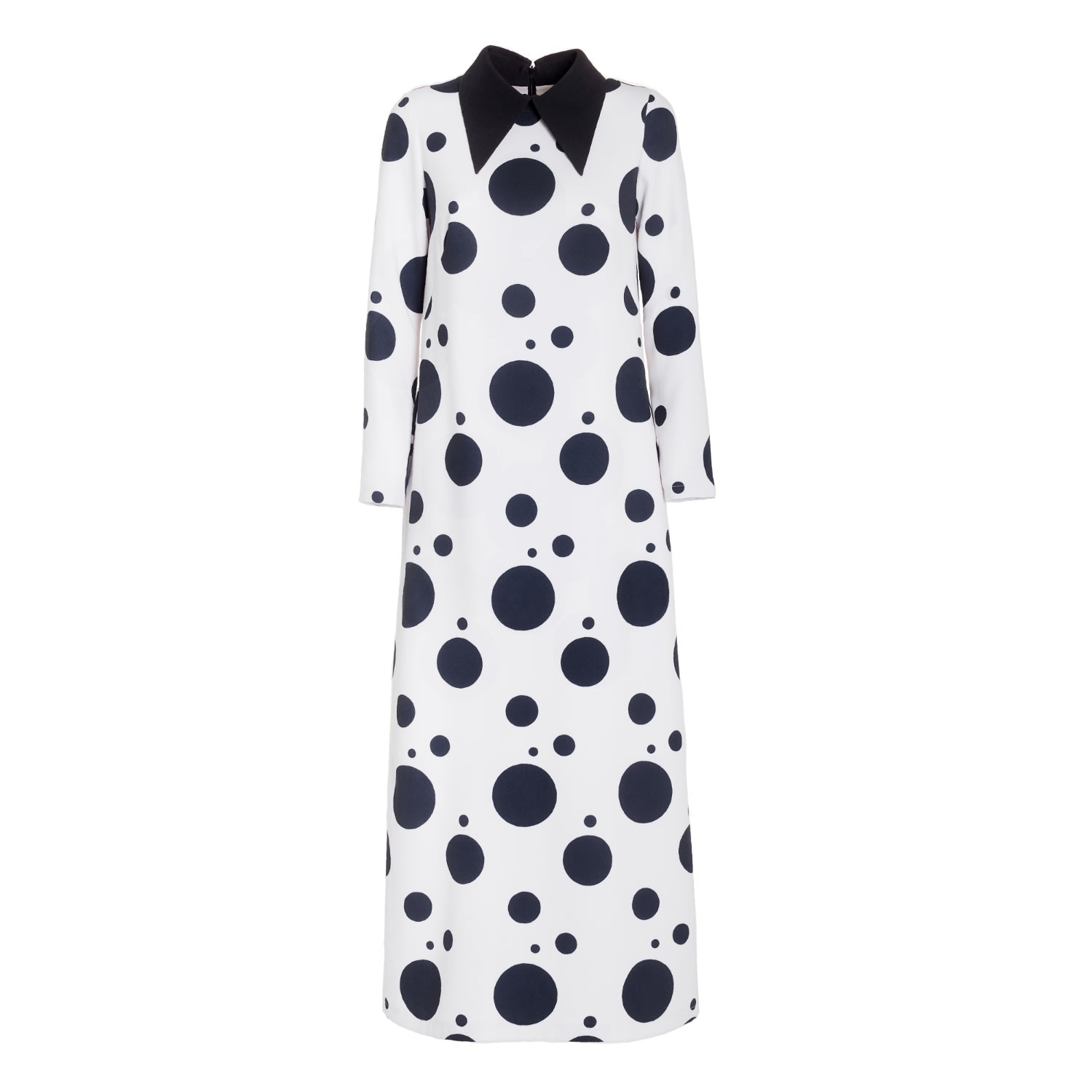 Women’s Polka Dot Dress With Stand Collar White Extra Large Julia Allert
