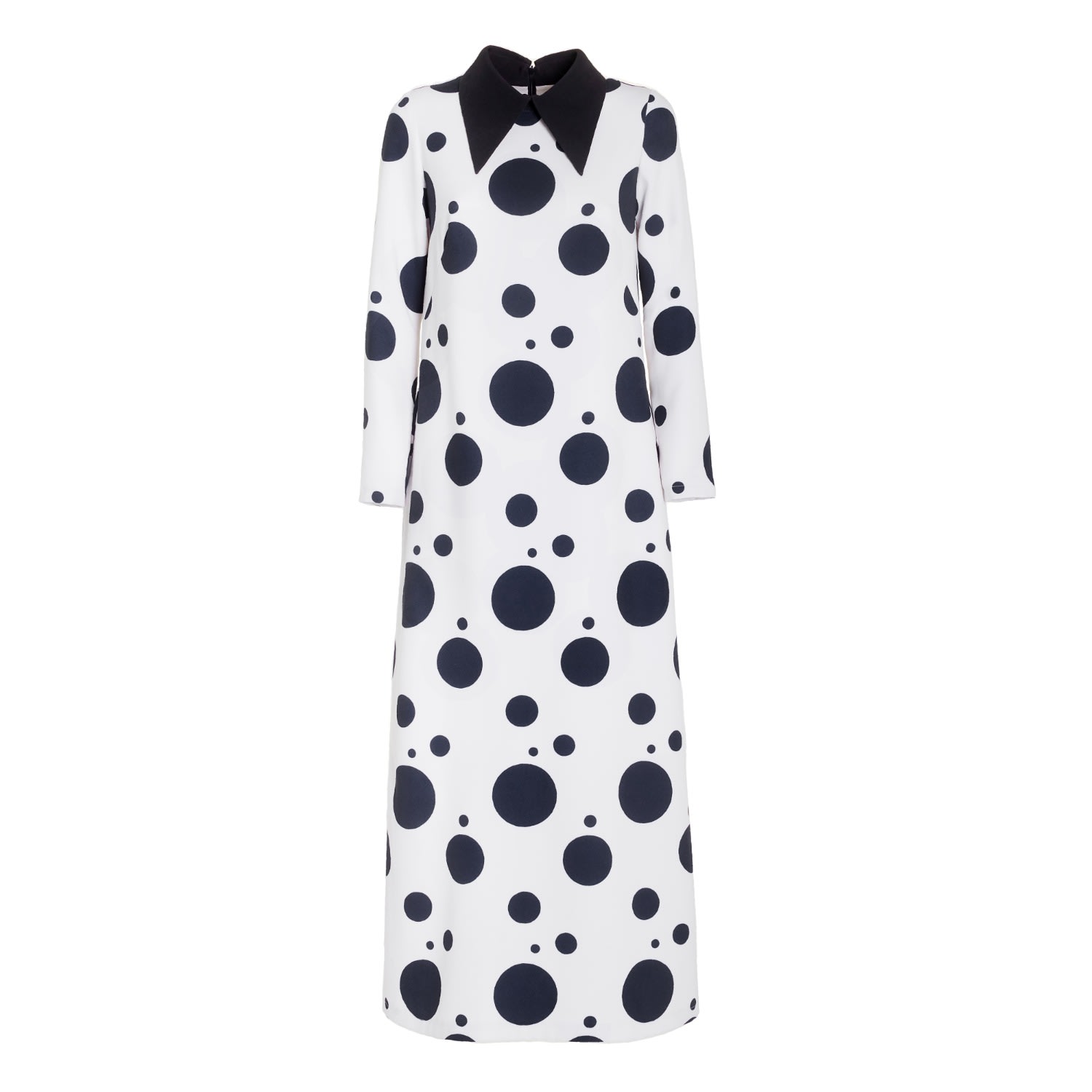 Women’s Polka Dot Dress With Stand Collar White XXL Julia Allert