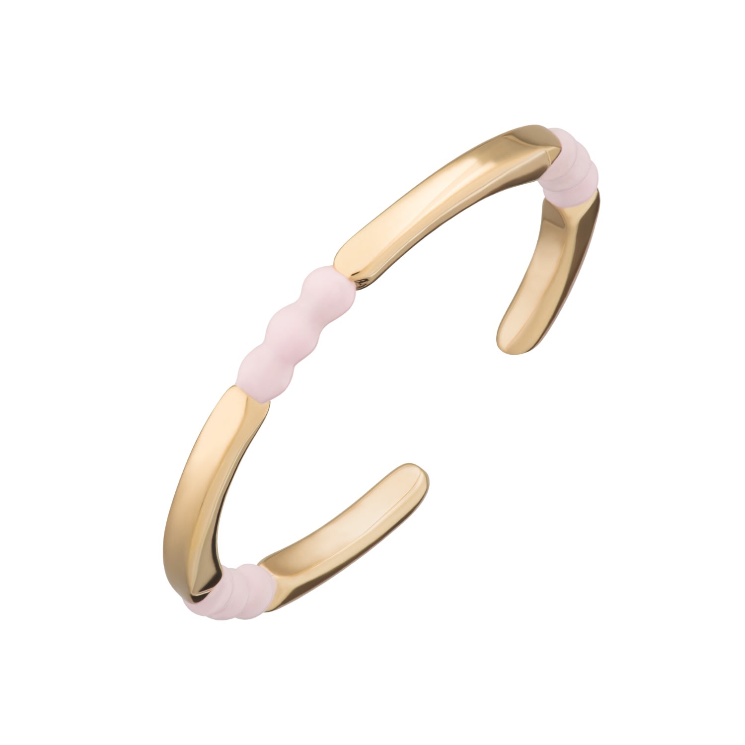 Lily Charmed Women's Pink / Gold Gold Plated Enamel Dot Stacking Ring - Pink In Multi