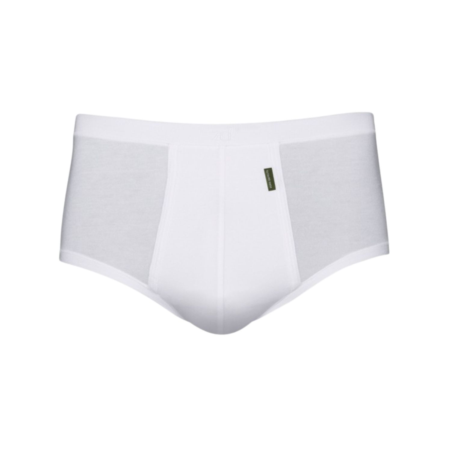 Zd Zero Defects Men's Senior Fly Front Briefs – Premium Egyptian Cotton Comfort - White In White