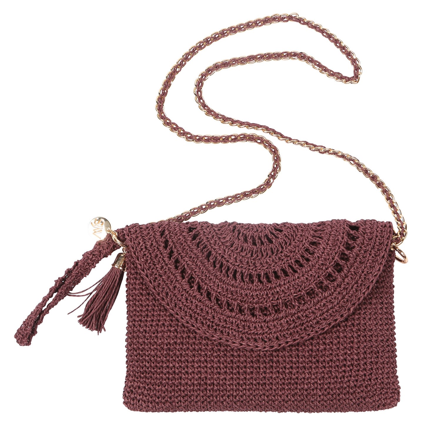 Sjw Bags London Women's Purple Grace Hand Crochet Bag In Plum In Purple