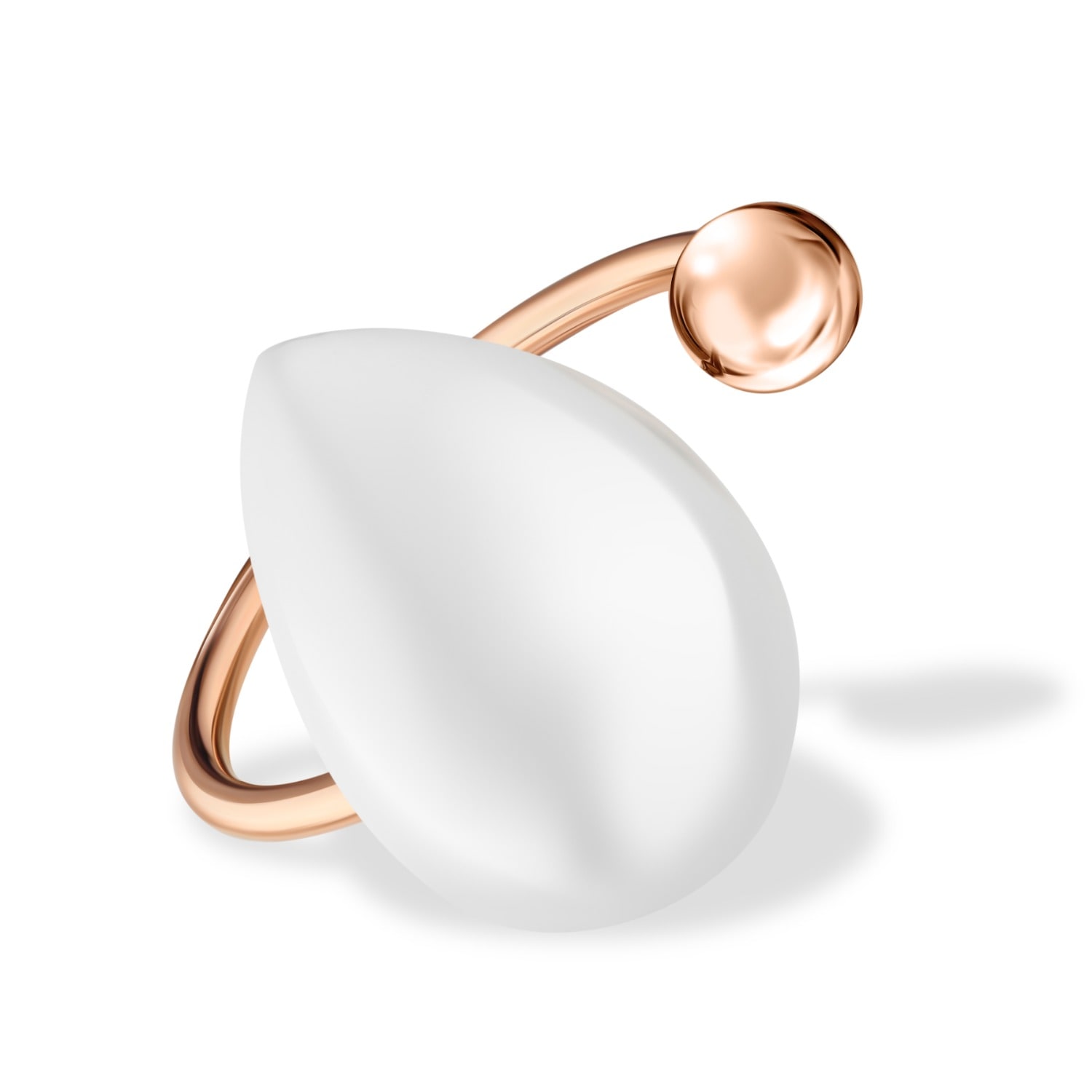 Rejected Hearts Club Women's White Marry Yourself Curve Ring Rose Gold