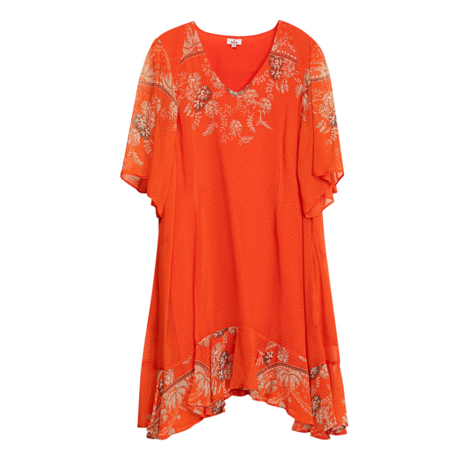 Niza Women's Yellow / Orange Loose Short Dress Zinnia In Yellow/orange