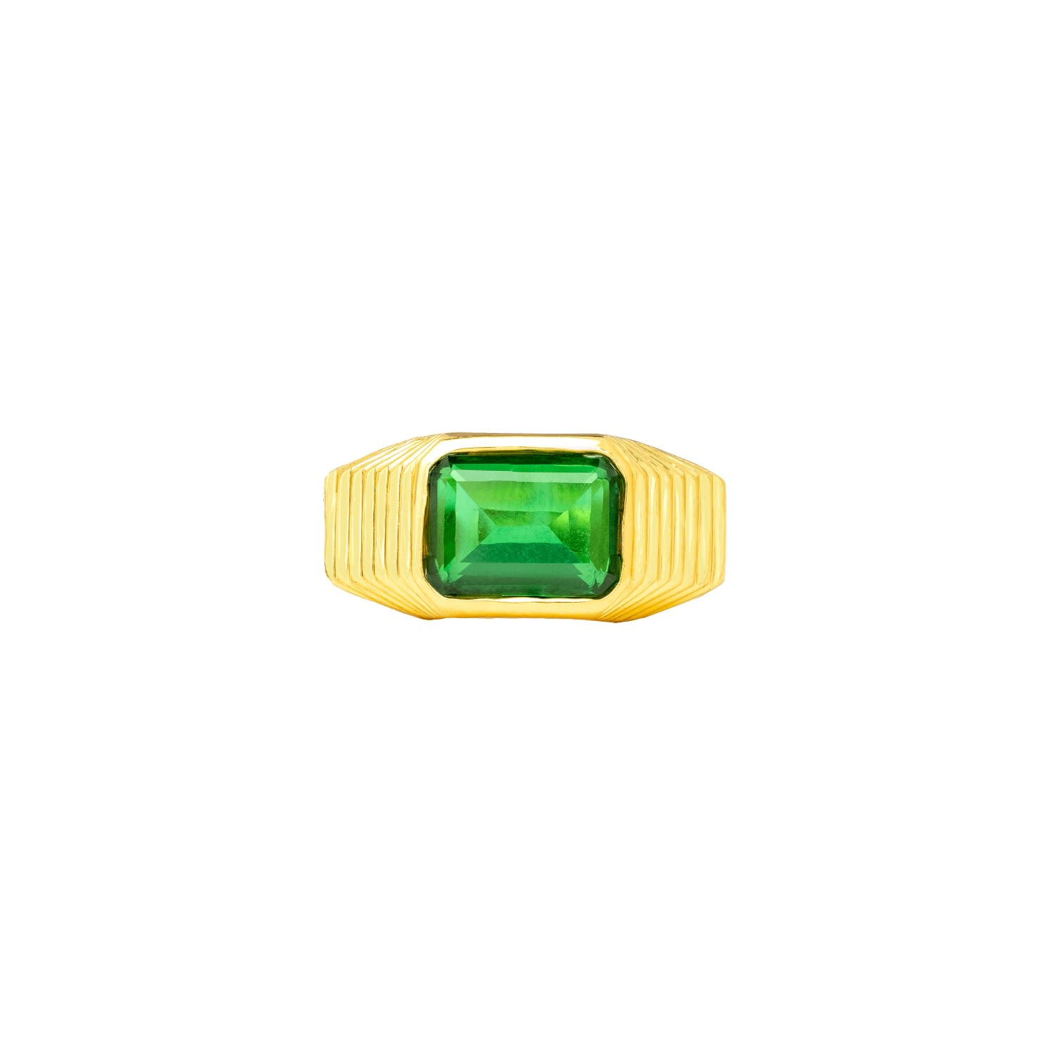 Lavani Jewels Women's Gold / Green Green & Gold Plated Chevalier Ring In Gold