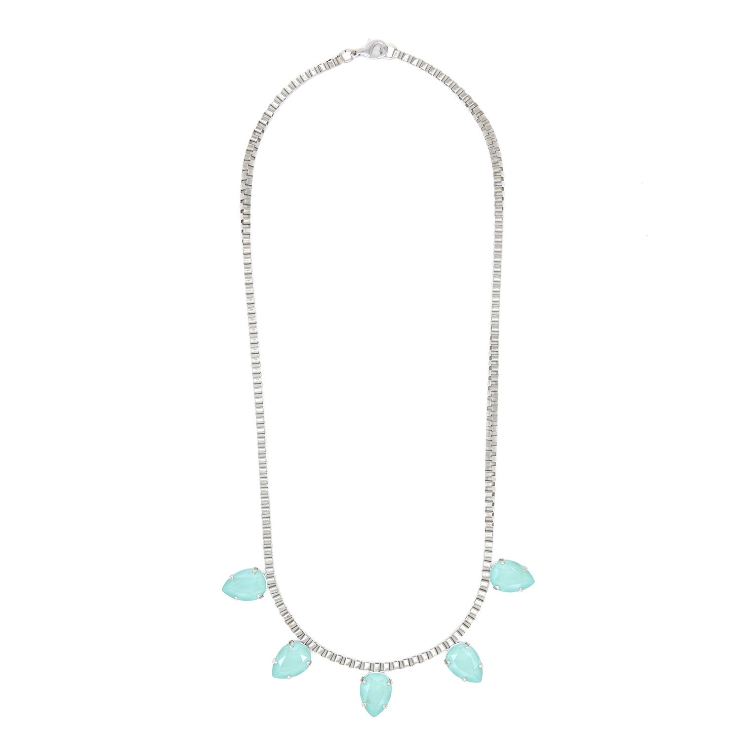 Rosaspina Firenze Women's Five Drops Necklace In Mint Green In Green