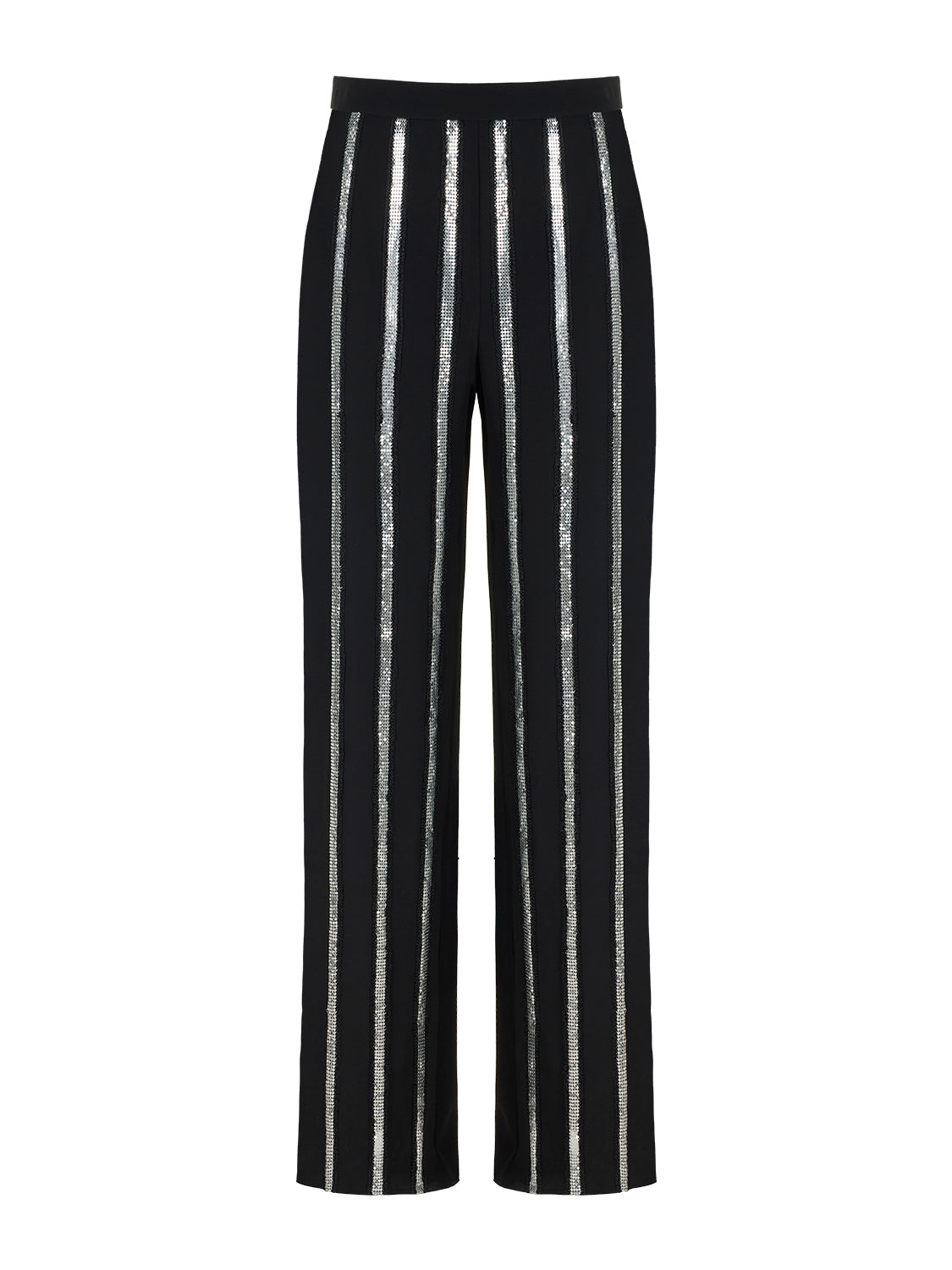 Women’s Black Metallic Striped Pants Small Nocturne