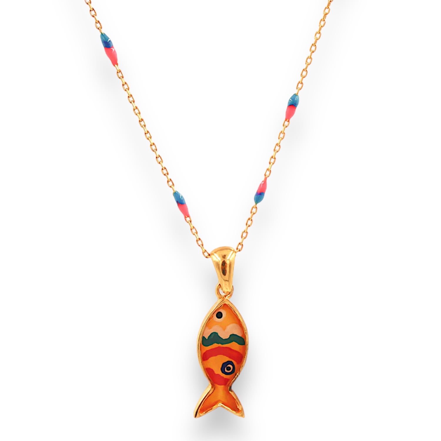 1610istanbul Women's Gold Lucky Fish Necklace In Gold