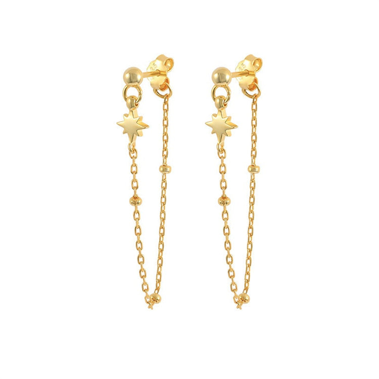 Gold Trip Women's Star Chain Drop Earrings In Gold