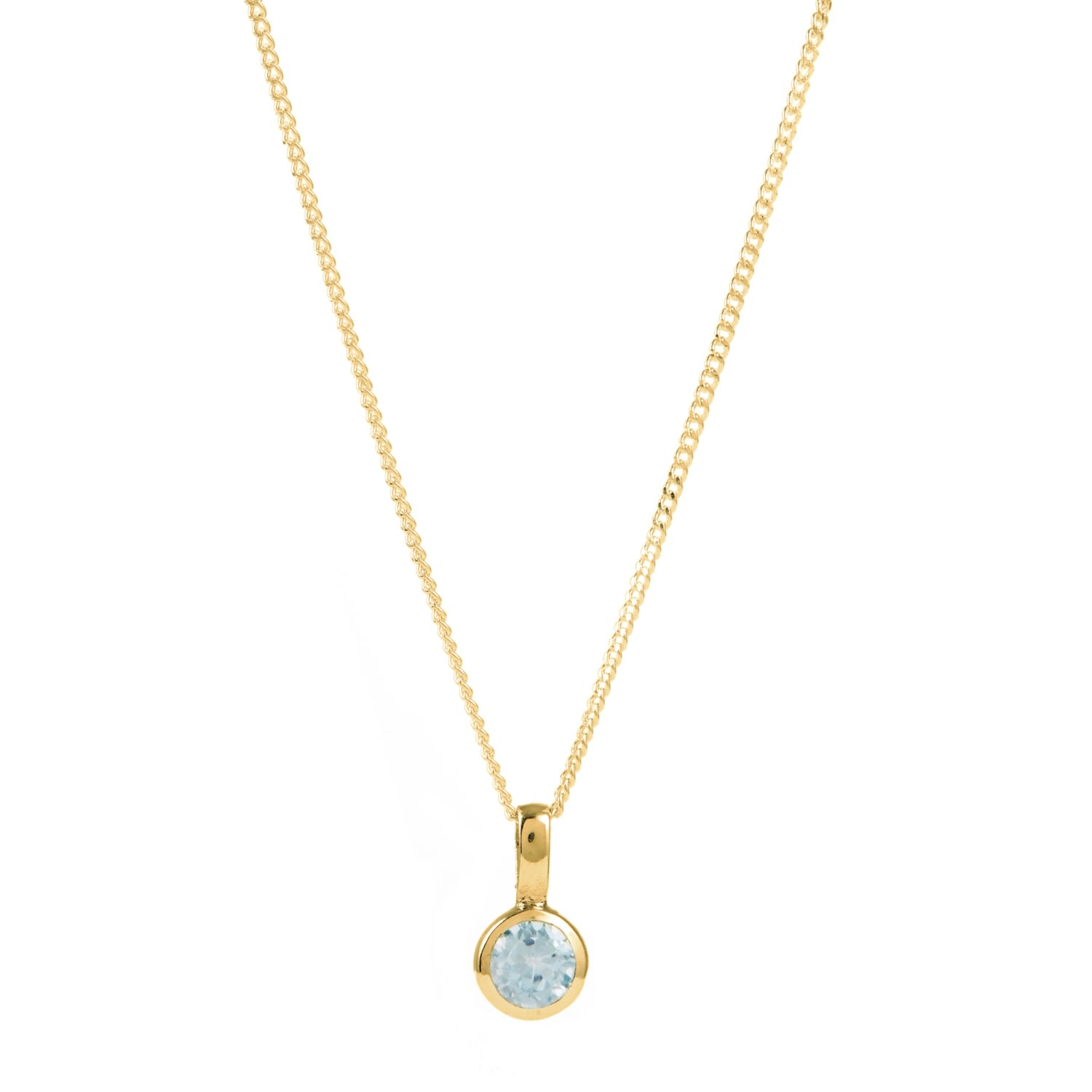 Women’s November Birthstone Charm Gold Vermeil Necklace - Blue Topaz Charlotte’s Web Jewellery