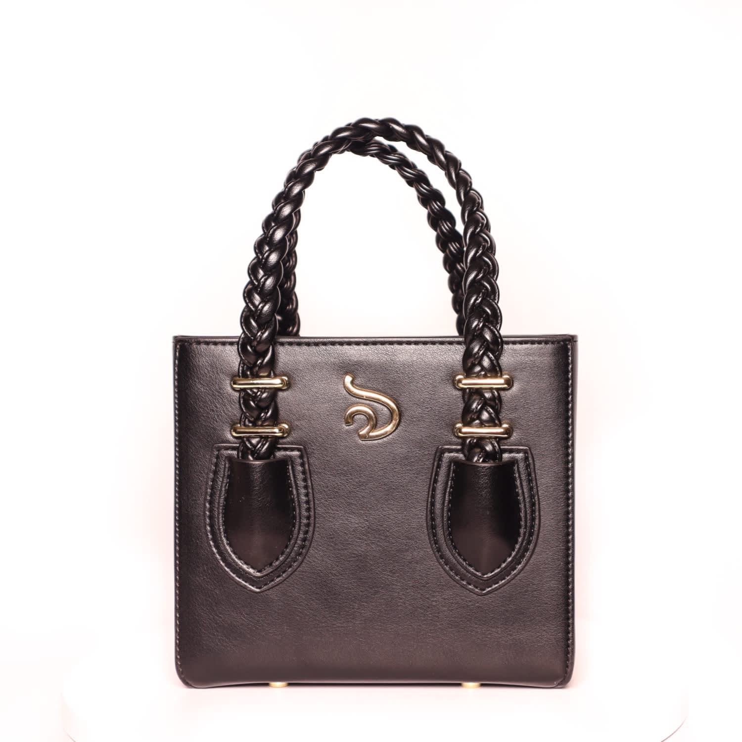 Mèsan Women's Gold / Black Ruka Black Boxy Tote With Gold Hardware In Gold/black