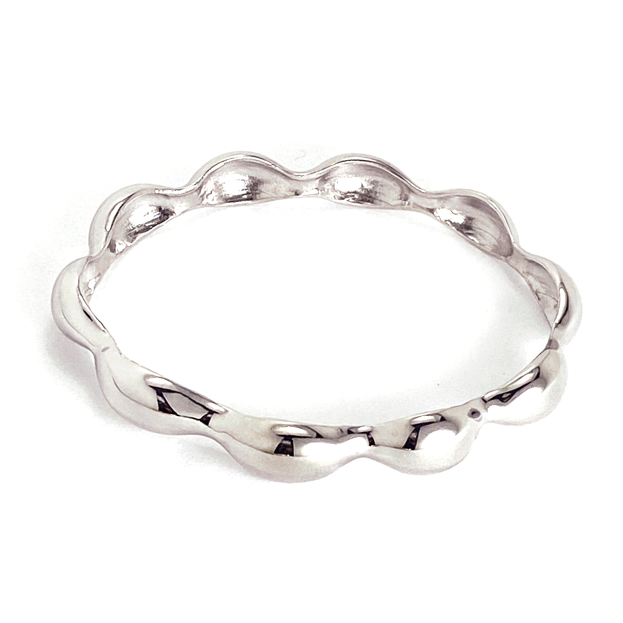 Women’s Contour Bangle - Silver Biko