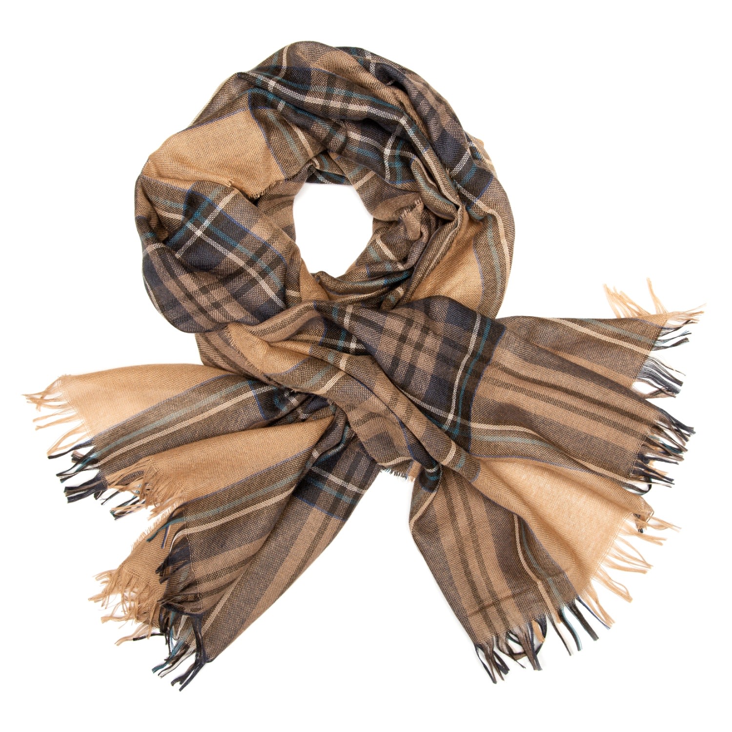 Kinalba Women's Brown Weekender Camel Stewart Cashmere & Silk Scarf In Brown