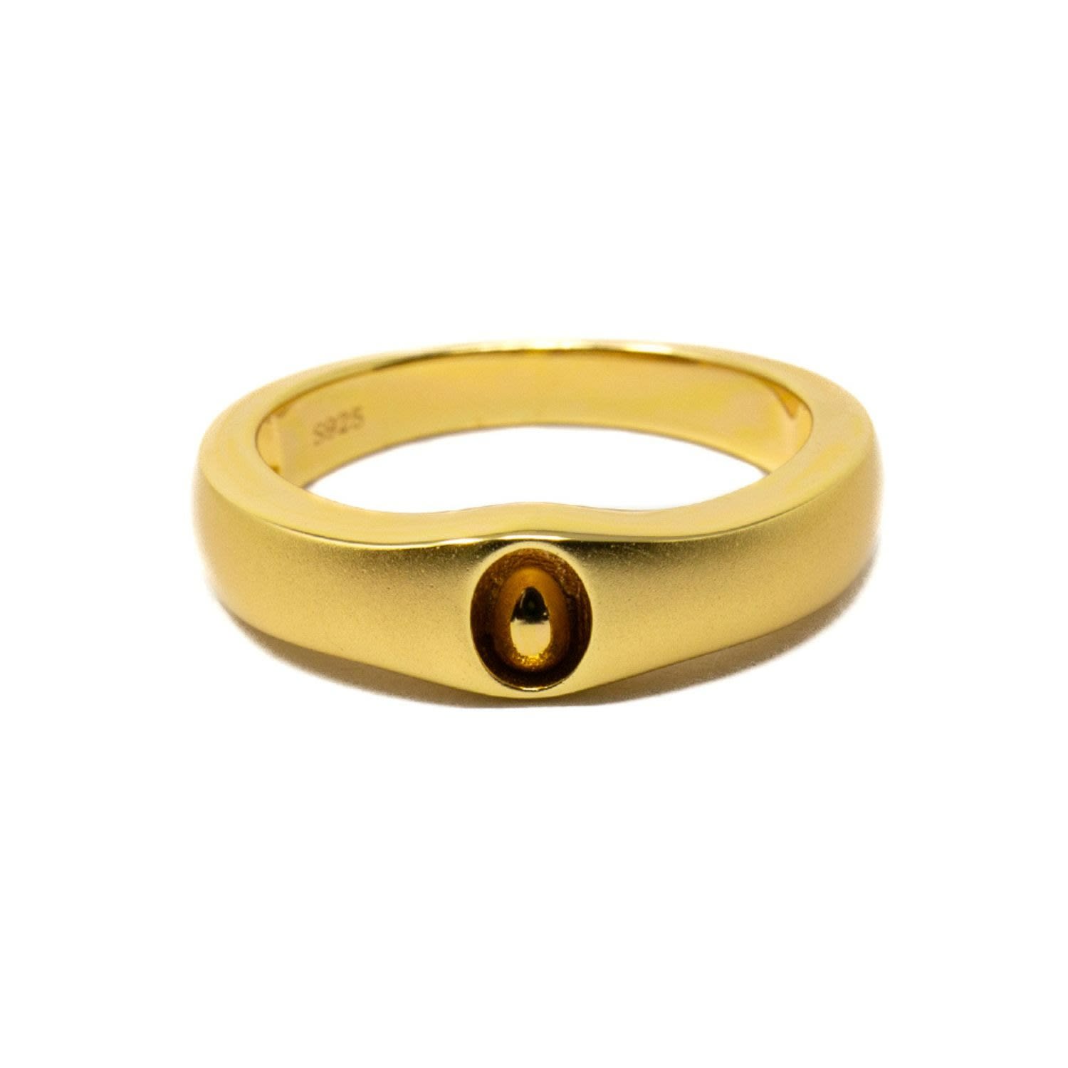 Nasi Silver Women's Rebirth Ring- Satin, Gold In Gold