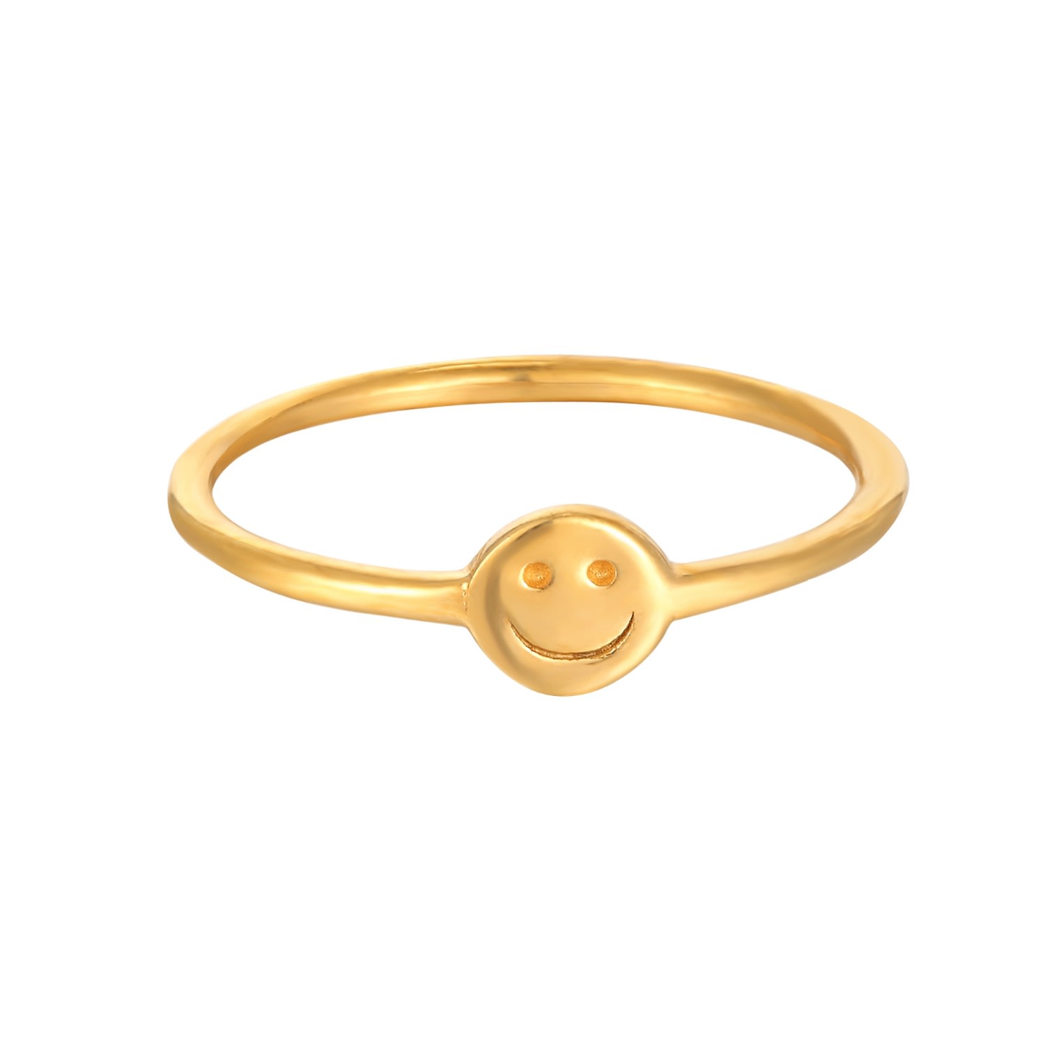 Women’s 22Ct Gold Vermeil Smile Face Ring Seol + Gold