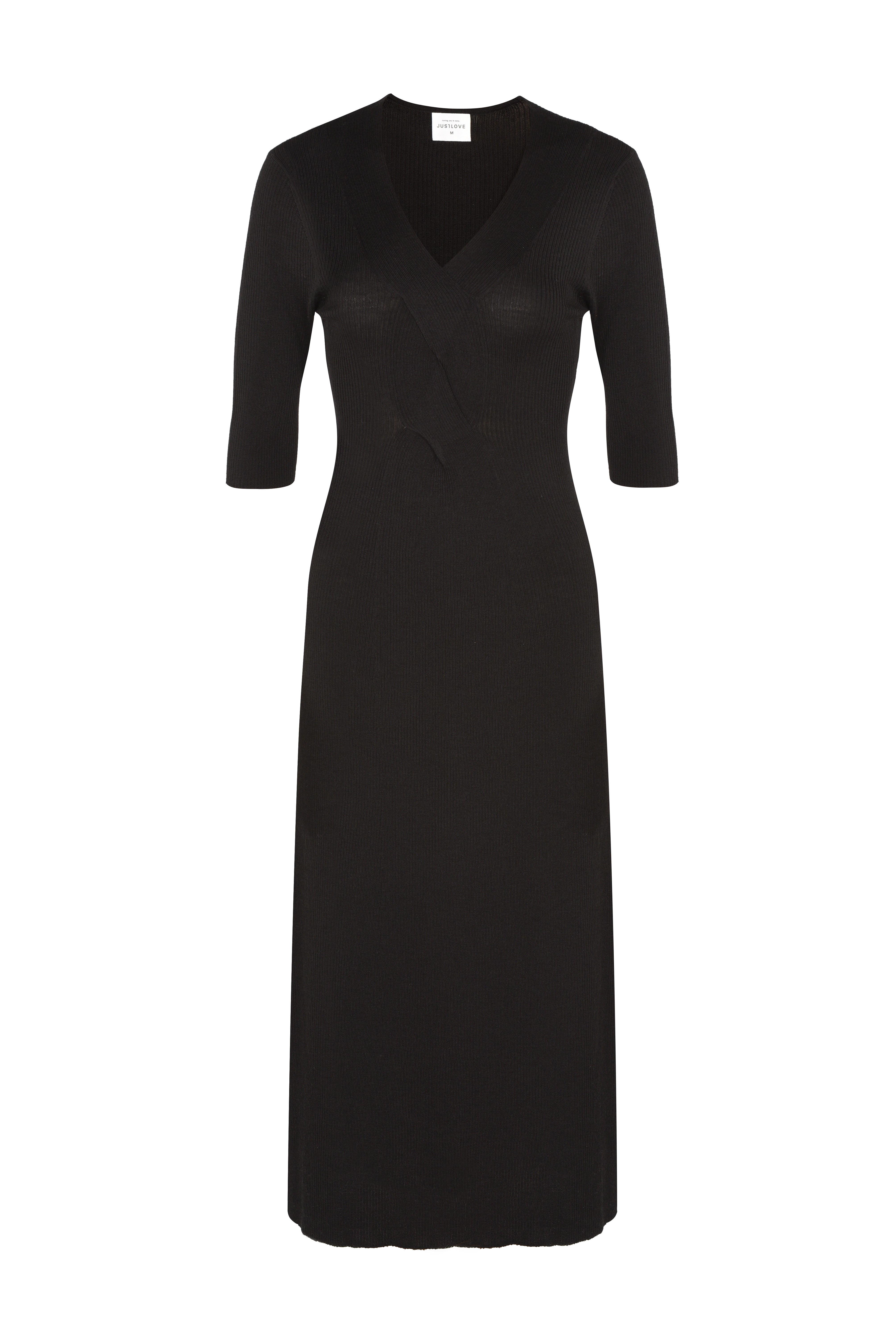 Justlove Women's Dress Made Of Merino Wool And Silk Heme Black In Black