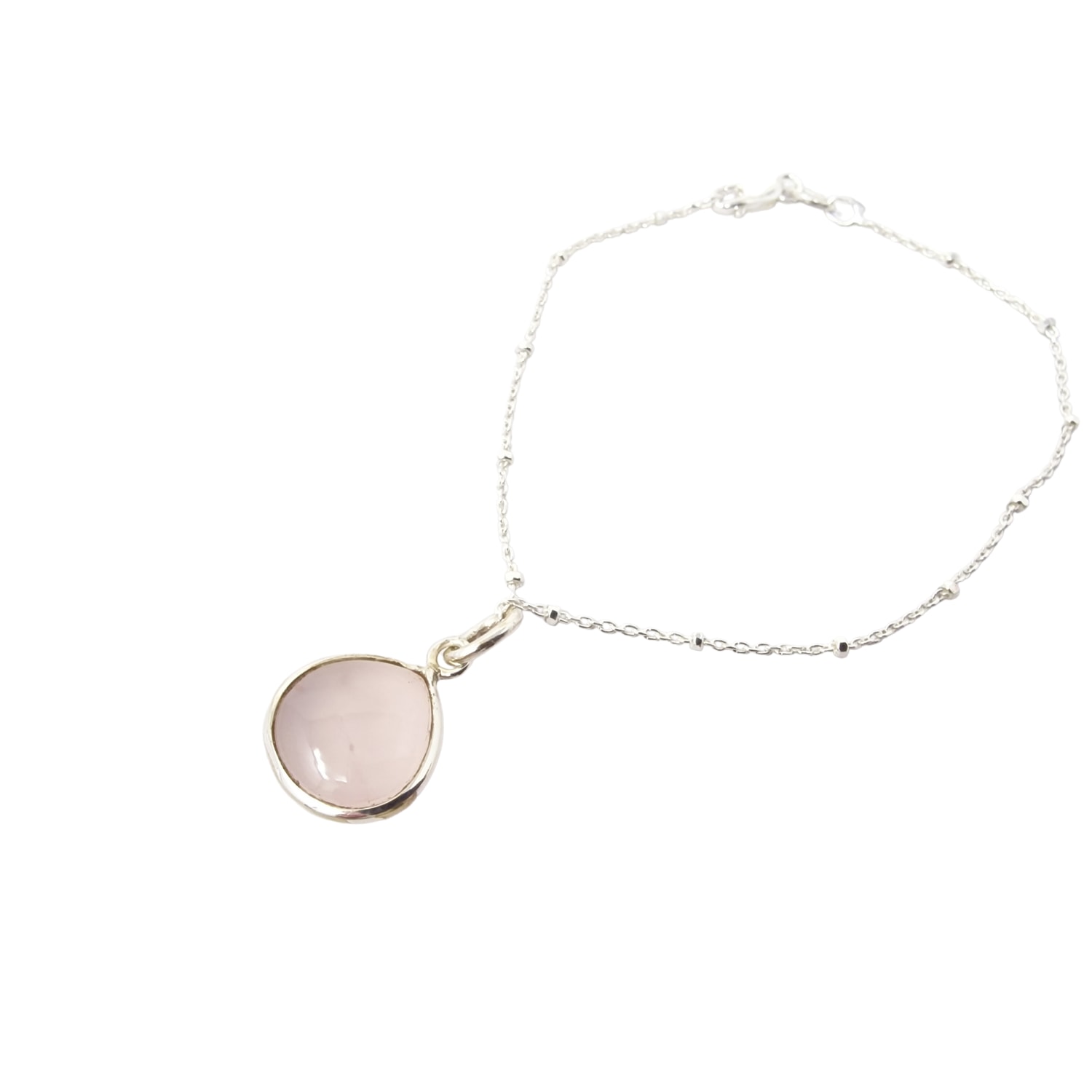 Harfi Women's Orange / Silver Rose Quartz October Birthstone Silver Bracelet In Multi