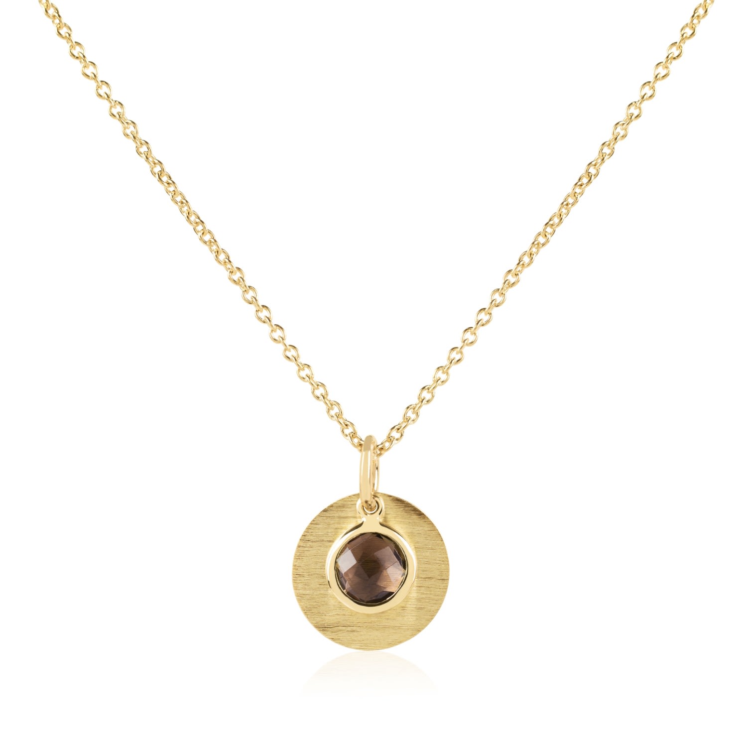 Women’s Brown / Gold Bali 9Ct Gold November Birthstone Necklace Smokey Quartz Auree Jewellery