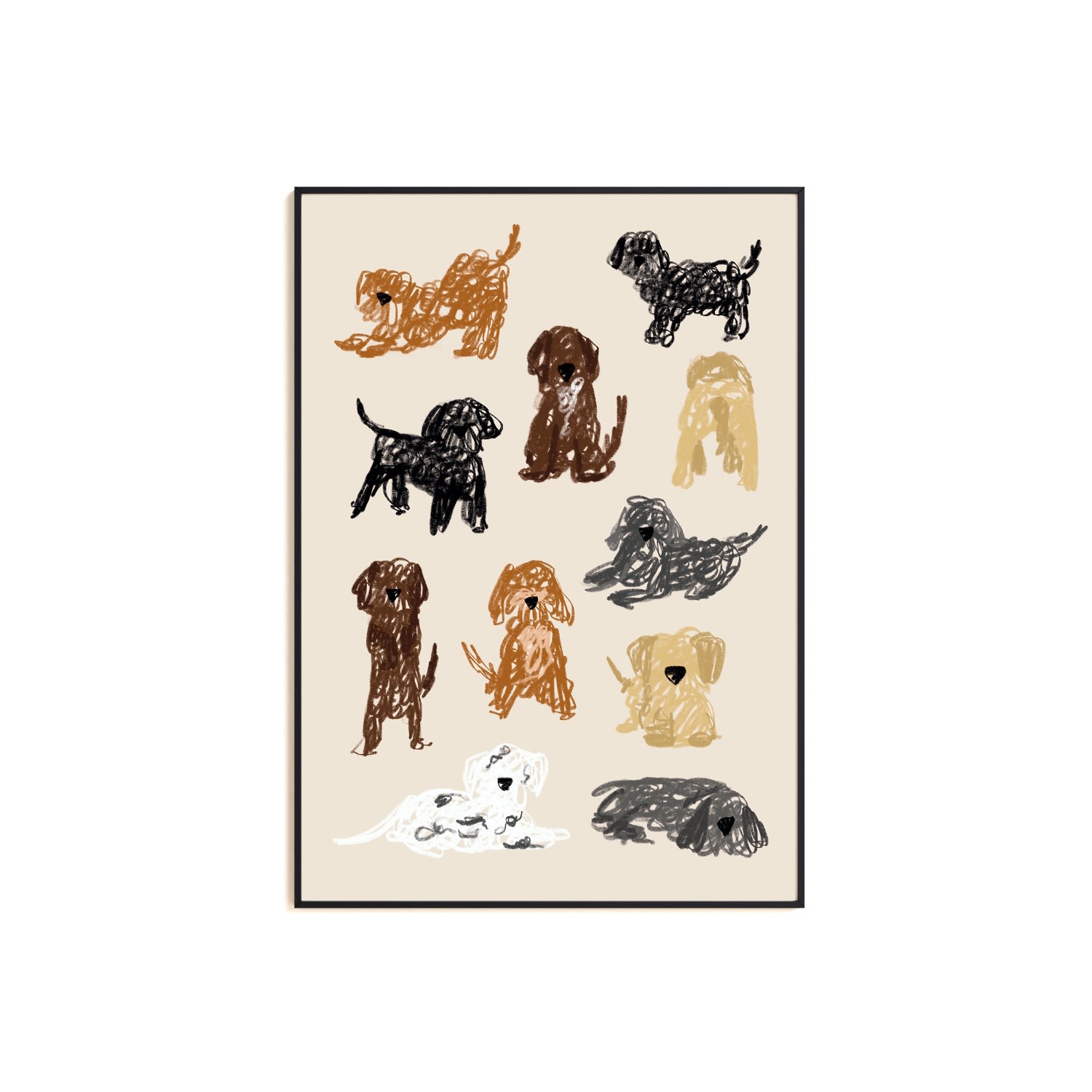 Neutrals Cockapoo Art Print - A3 Natalie Cass Art