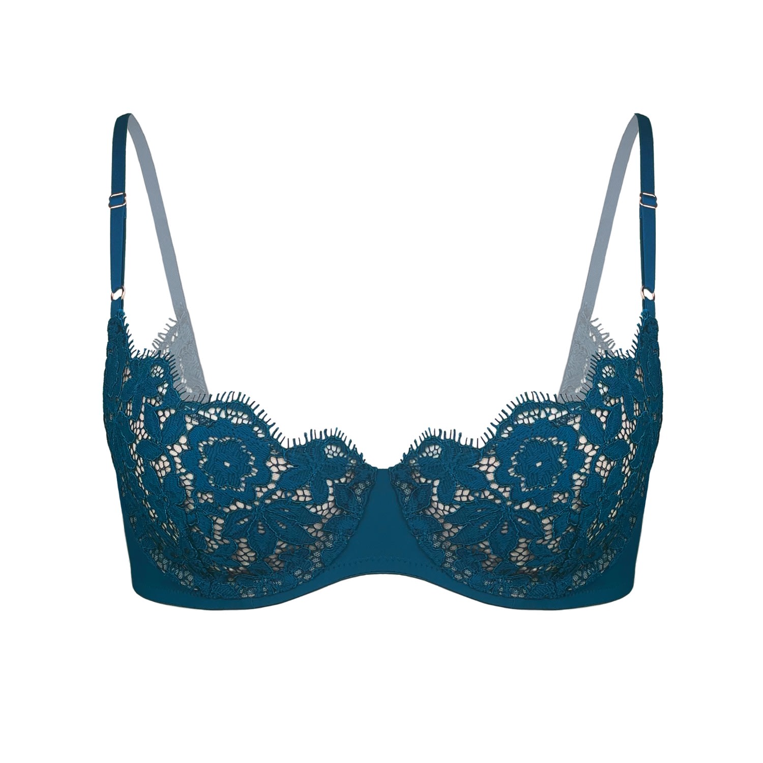 Women’s Blue Frisson Scoop Demi Bra Tourmaline 38B Monique Morin Lingerie